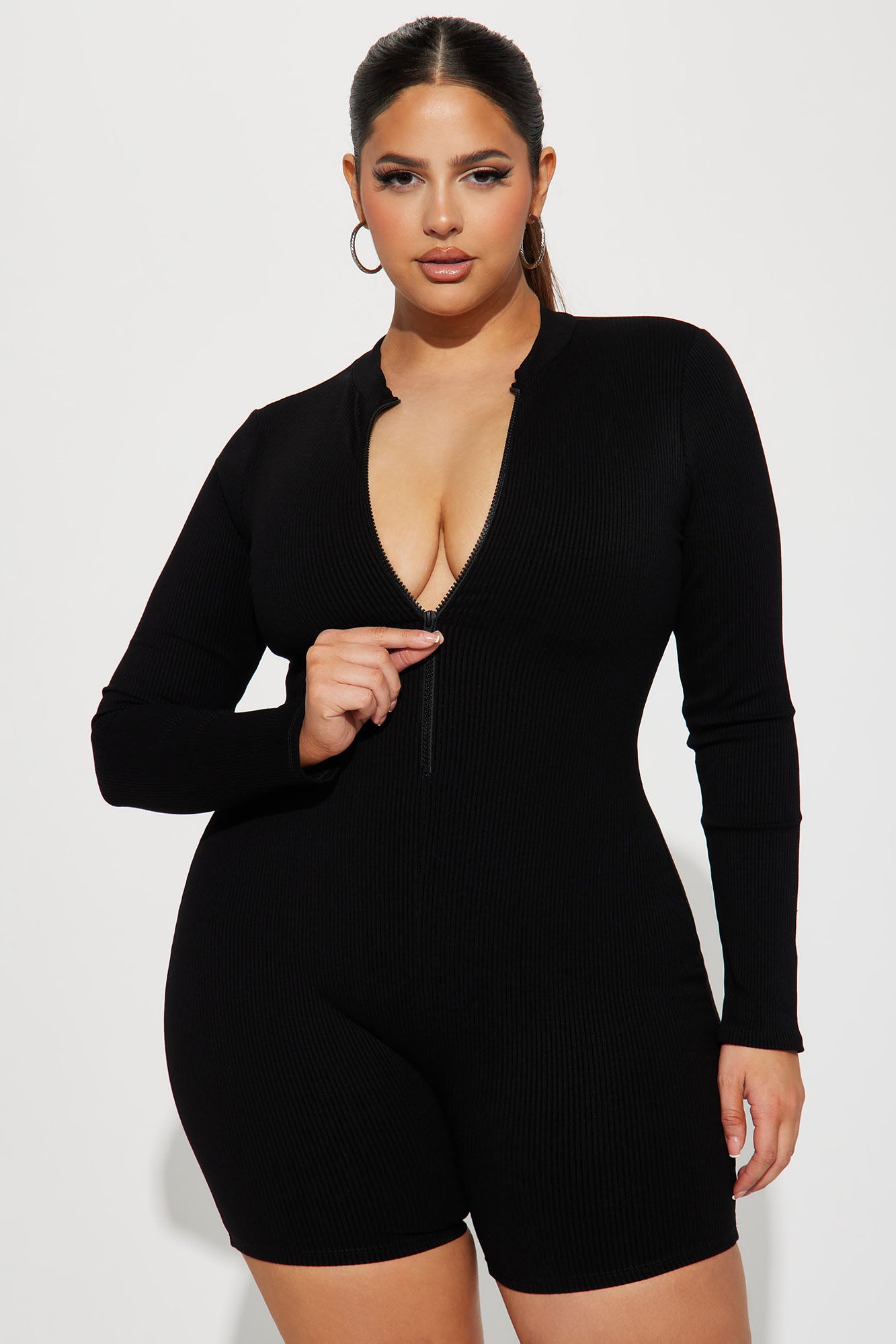 Sabrina Snatched Romper - Black - Image 6