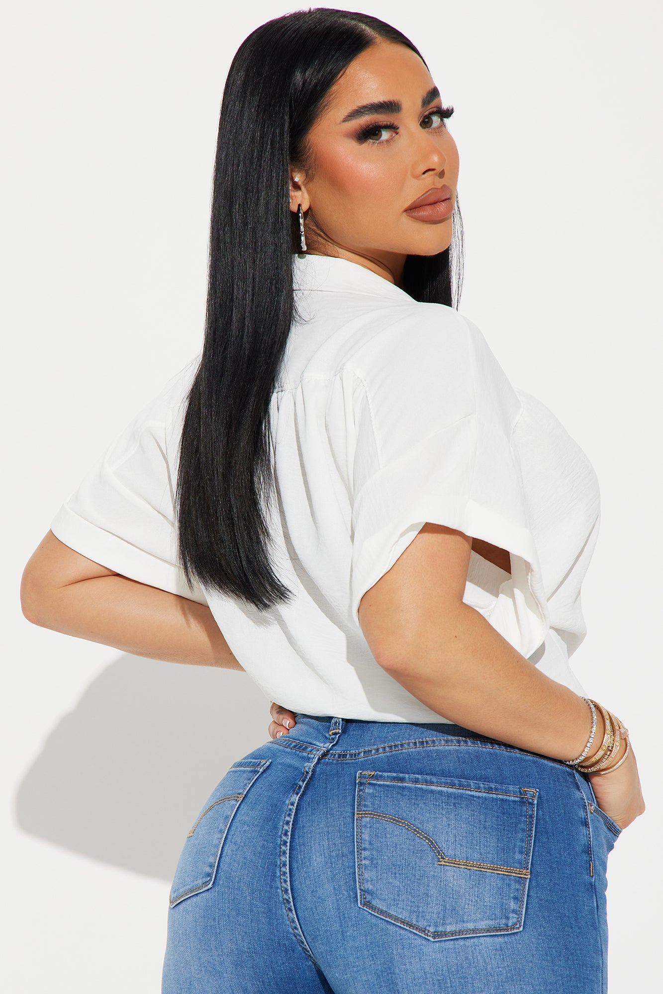 Breezy Day Blouse Top - White - Image 3