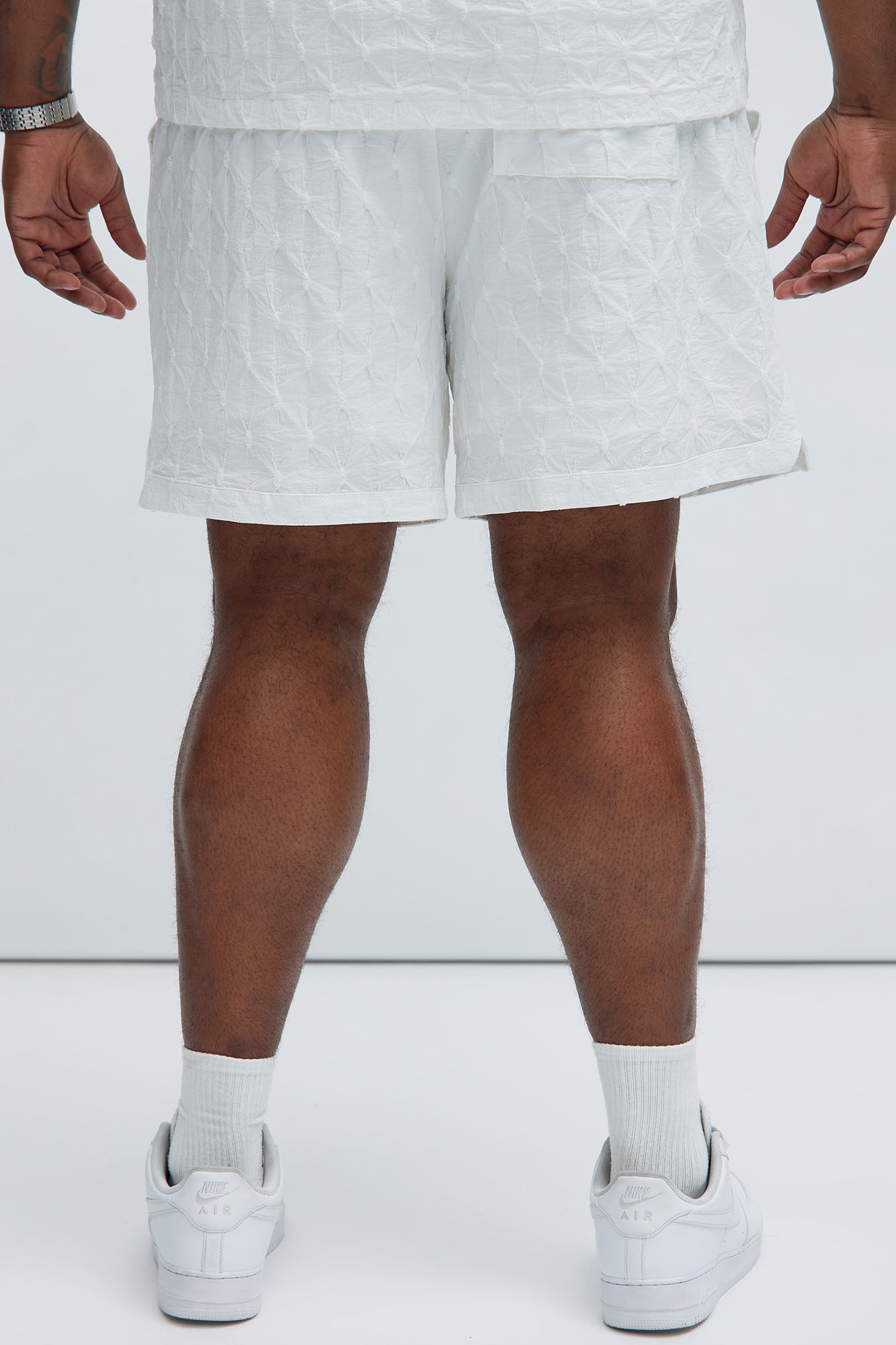 Atticus Textured Warmup Shorts - White - Image 9