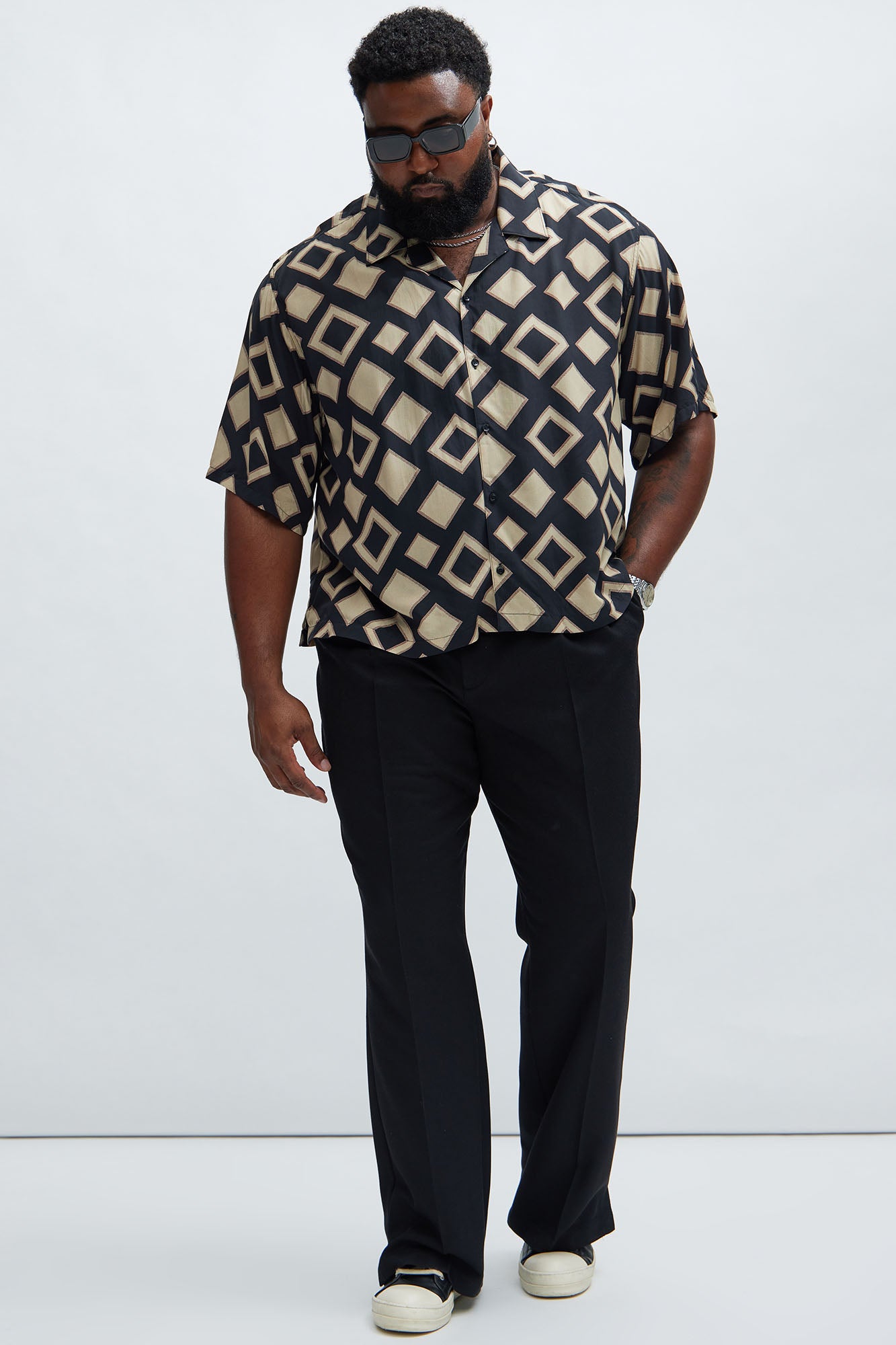 Geo Around Shirt - Black/Brown - Image 7