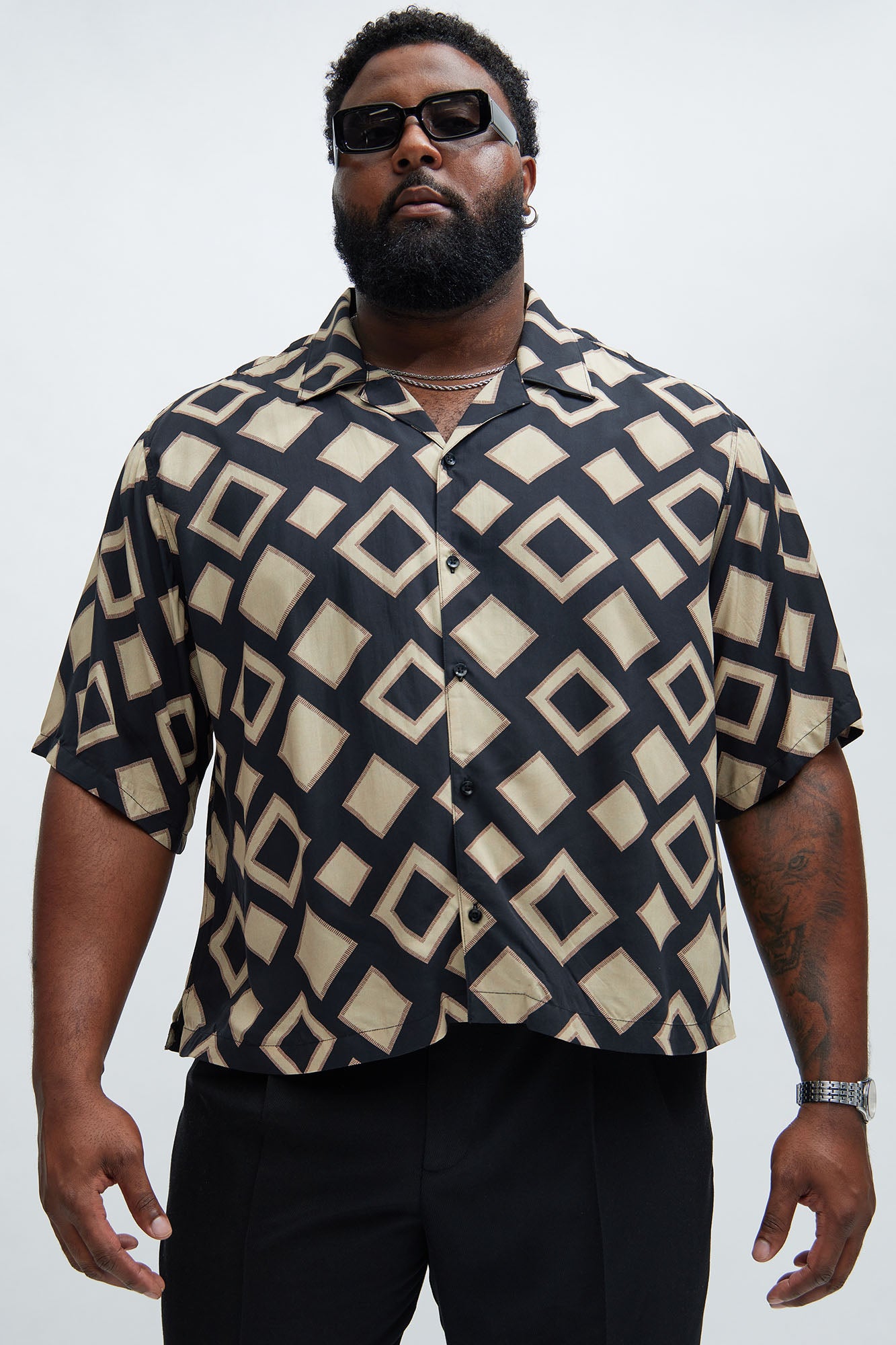 Geo Around Shirt - Black/Brown - Image 6