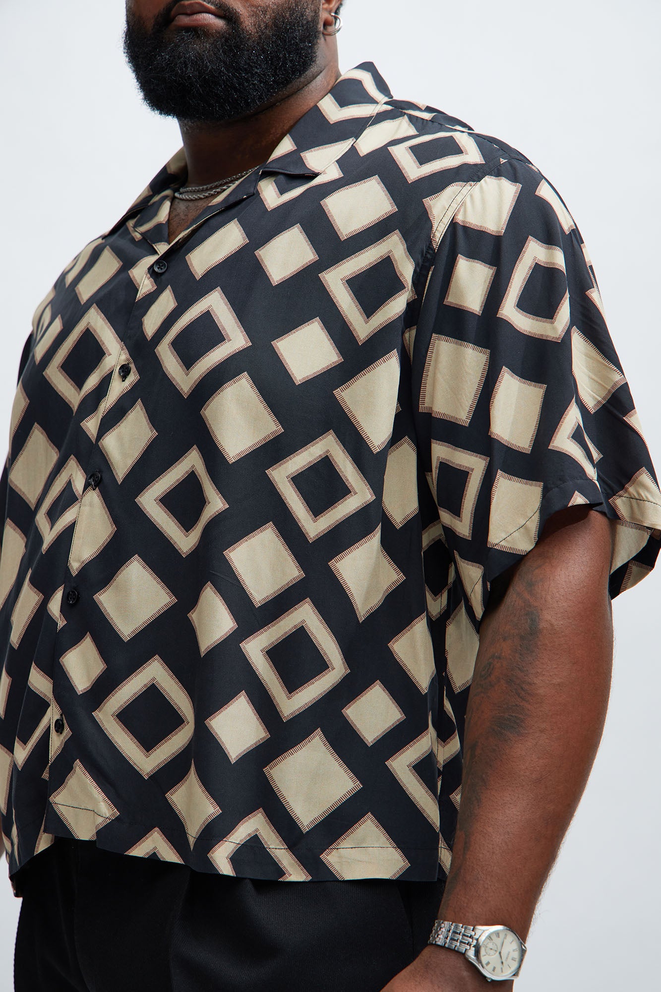 Geo Around Shirt - Black/Brown - Image 8