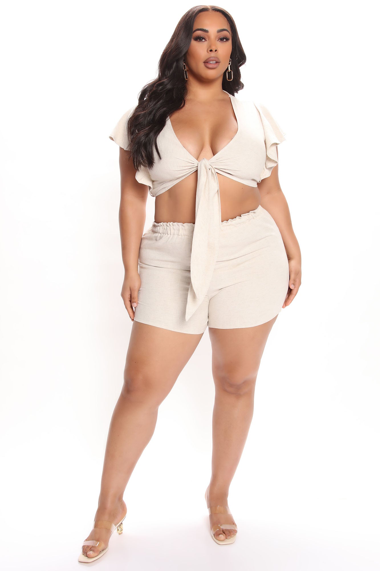Always With You Linen Short Set - Oatmeal - Image 6