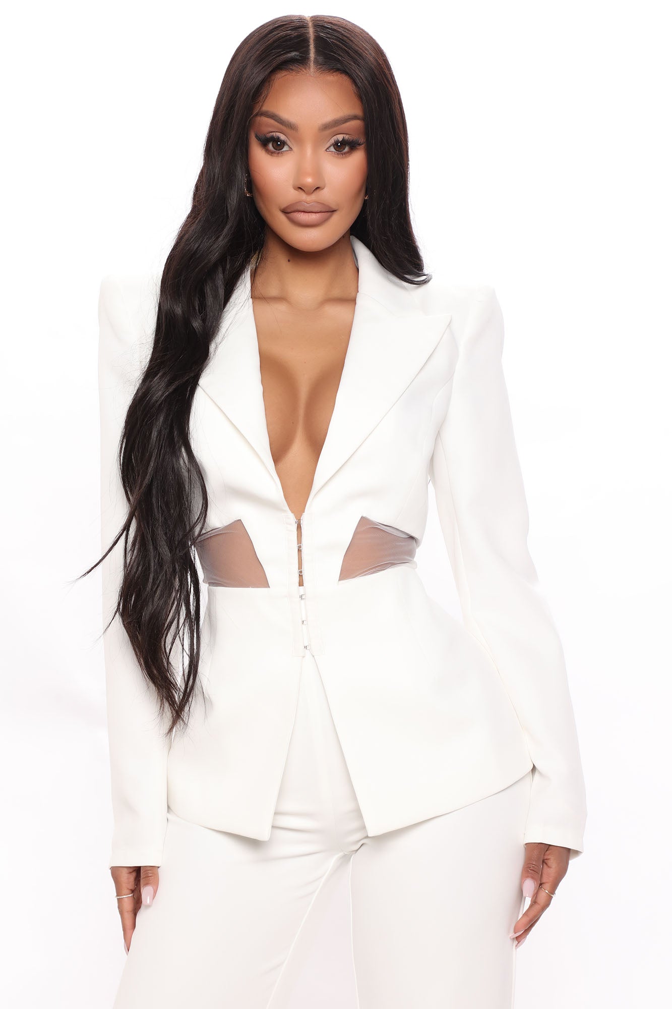 Big Plans Blazer Pant Set - White - Image 4