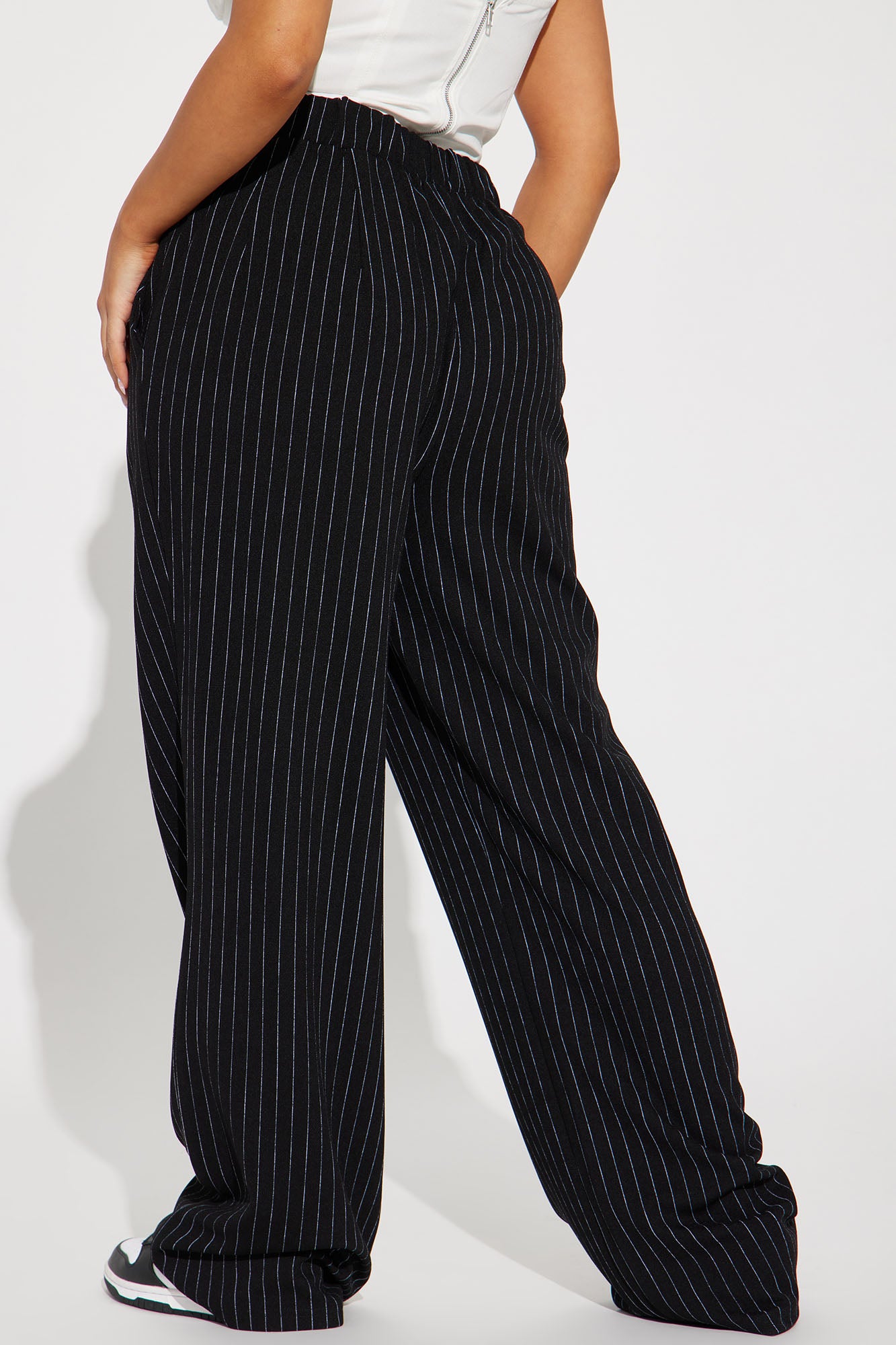 Work It Pinstripe Trouser Pant - Black - Image 3