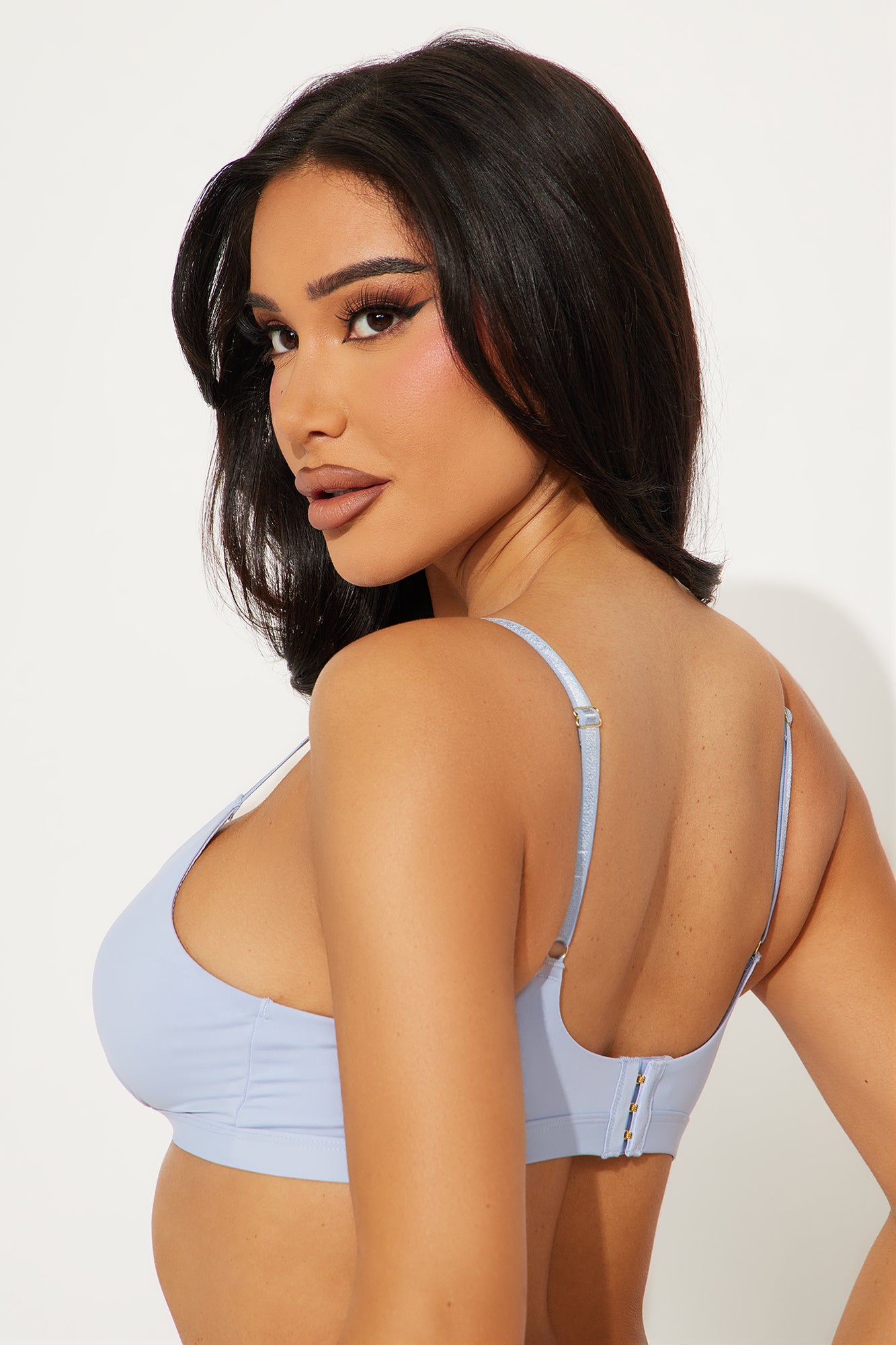 Nova Microfiber Triangle Bralette - Blue - Image 3