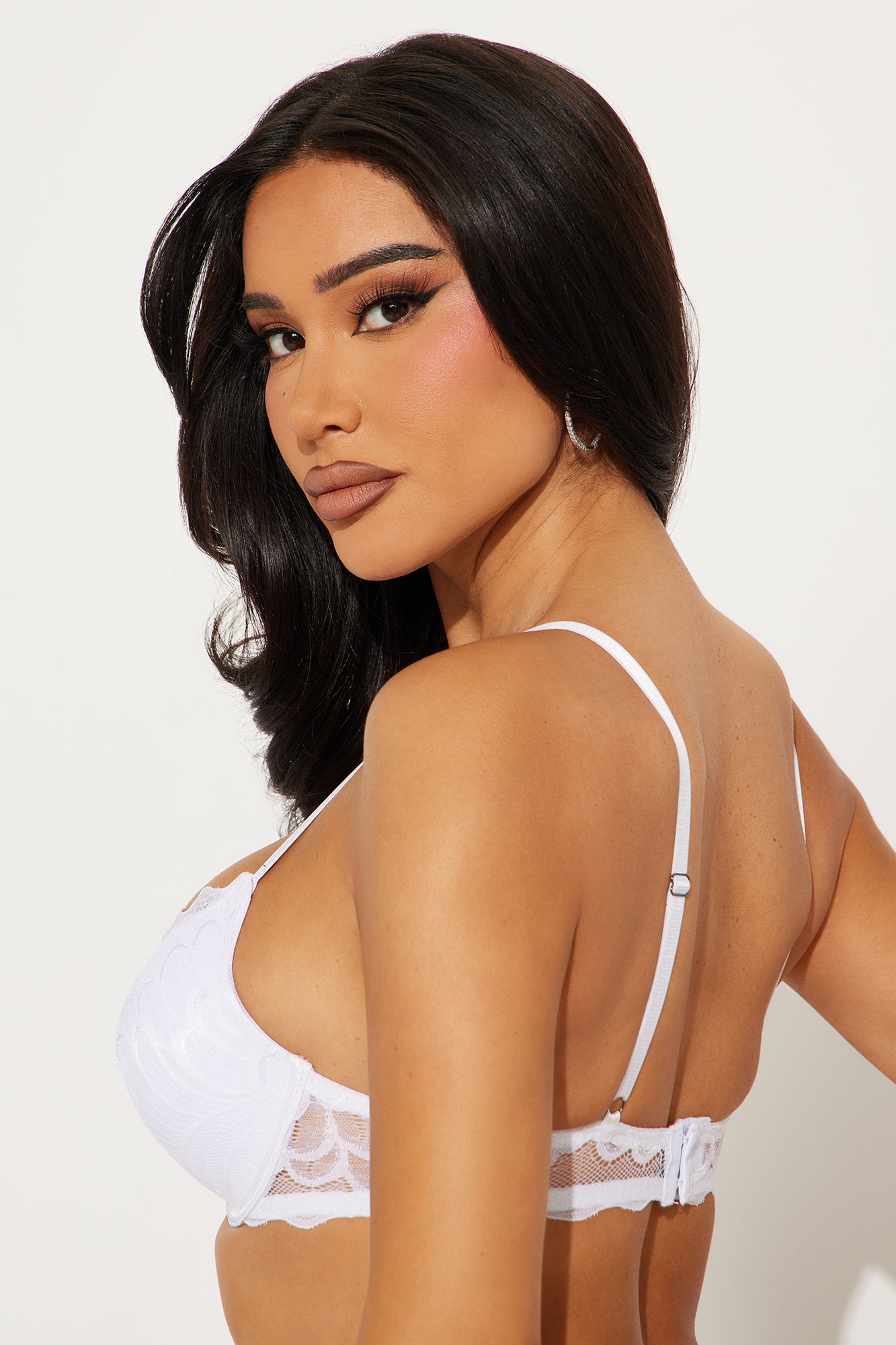 Wifey Lace Lightly Lined Demi Bra - White - Image 3