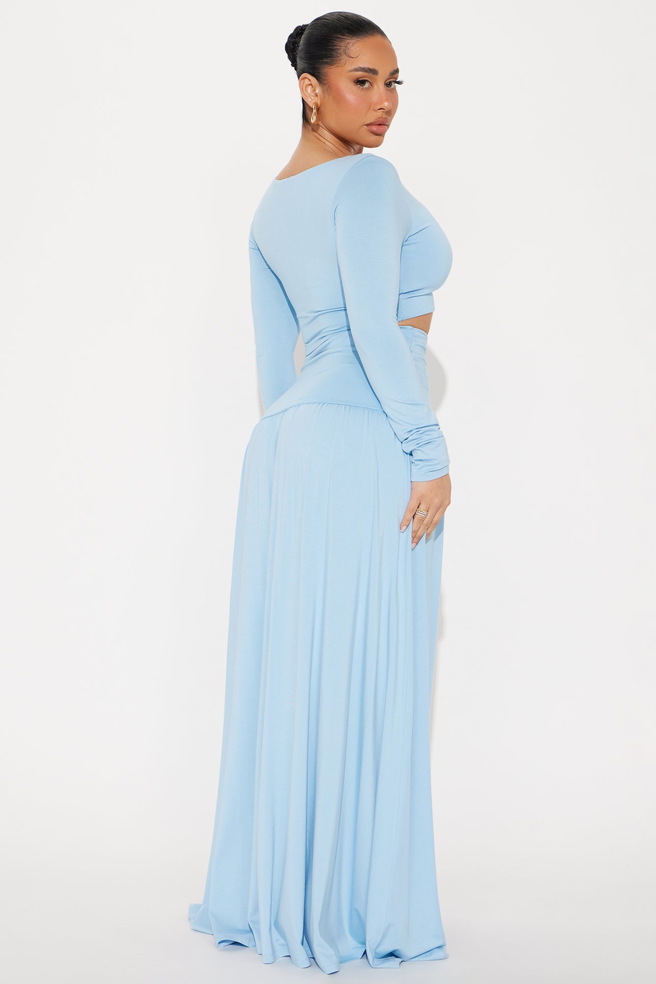 Skye Maxi Skirt Set - Light Blue - Image 3