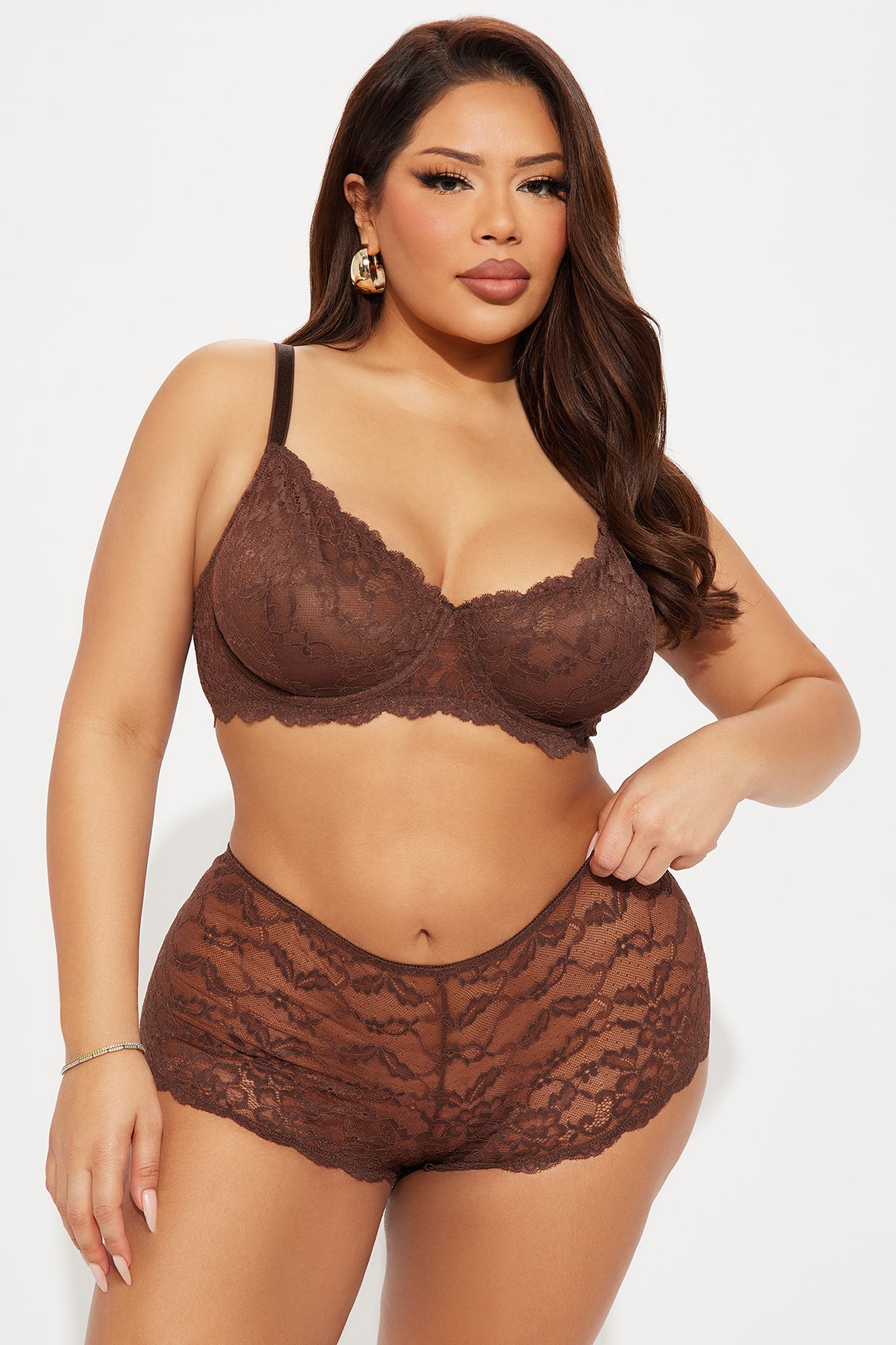 Nova Lace Boyshort Panty - Chocolate - Image 5