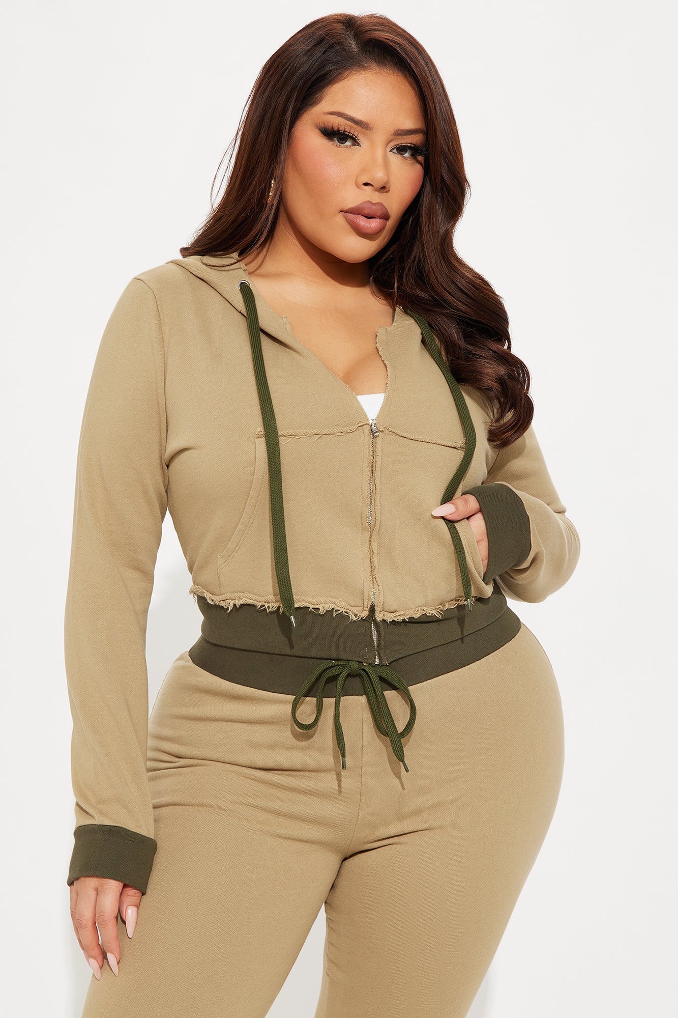 Keeping Up With Me Pant Set - Olive - Image 6