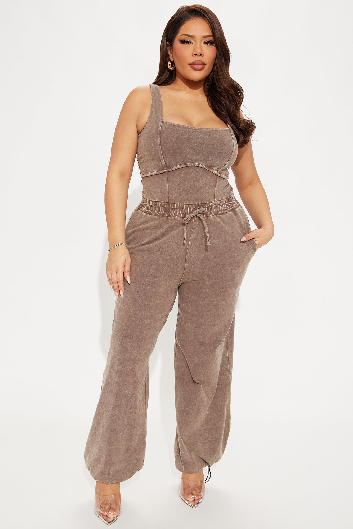Keep It Up Jumpsuit - Brown - Image 4