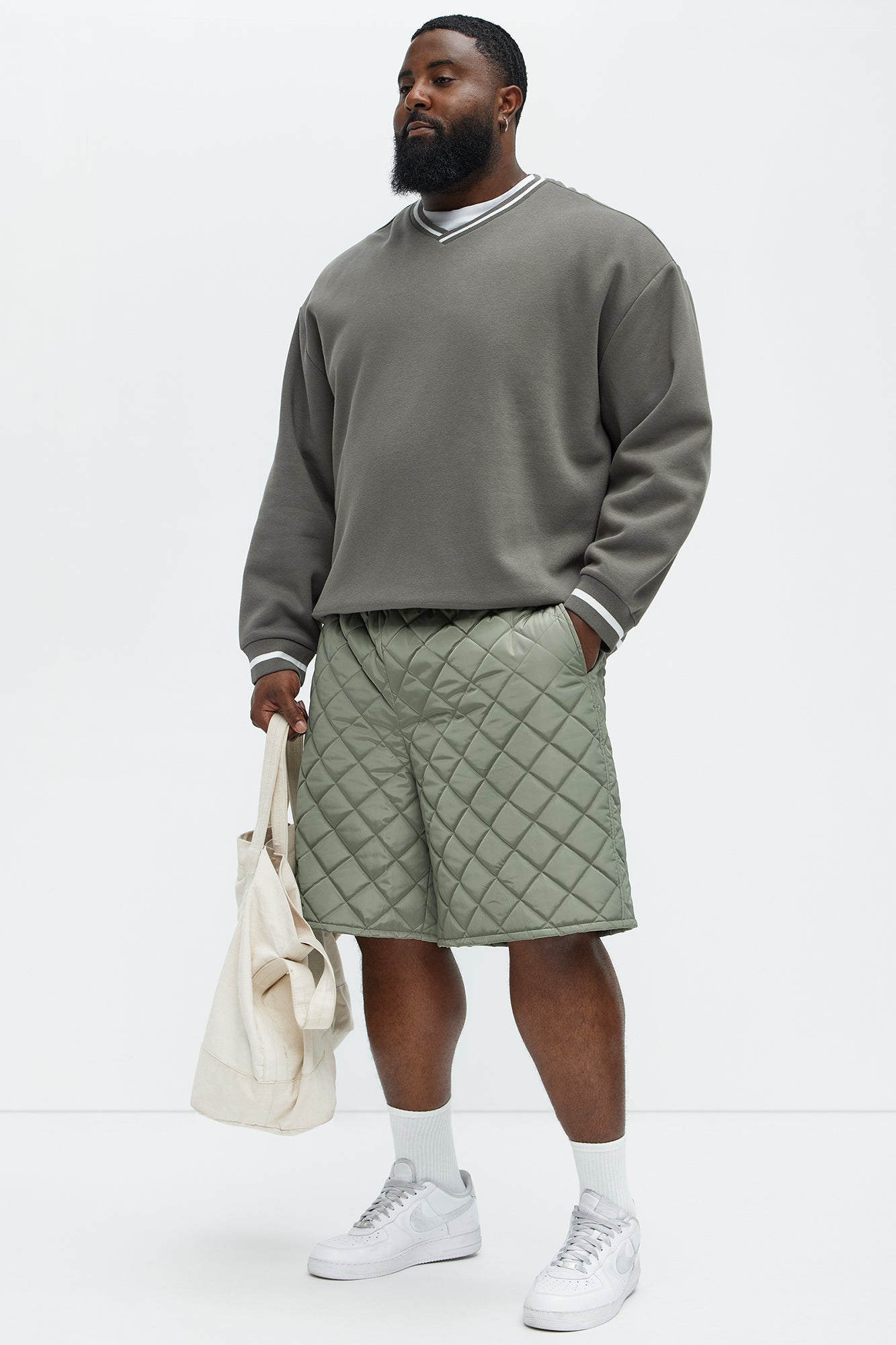 Deebo Quilted Shorts - Olive - Image 5