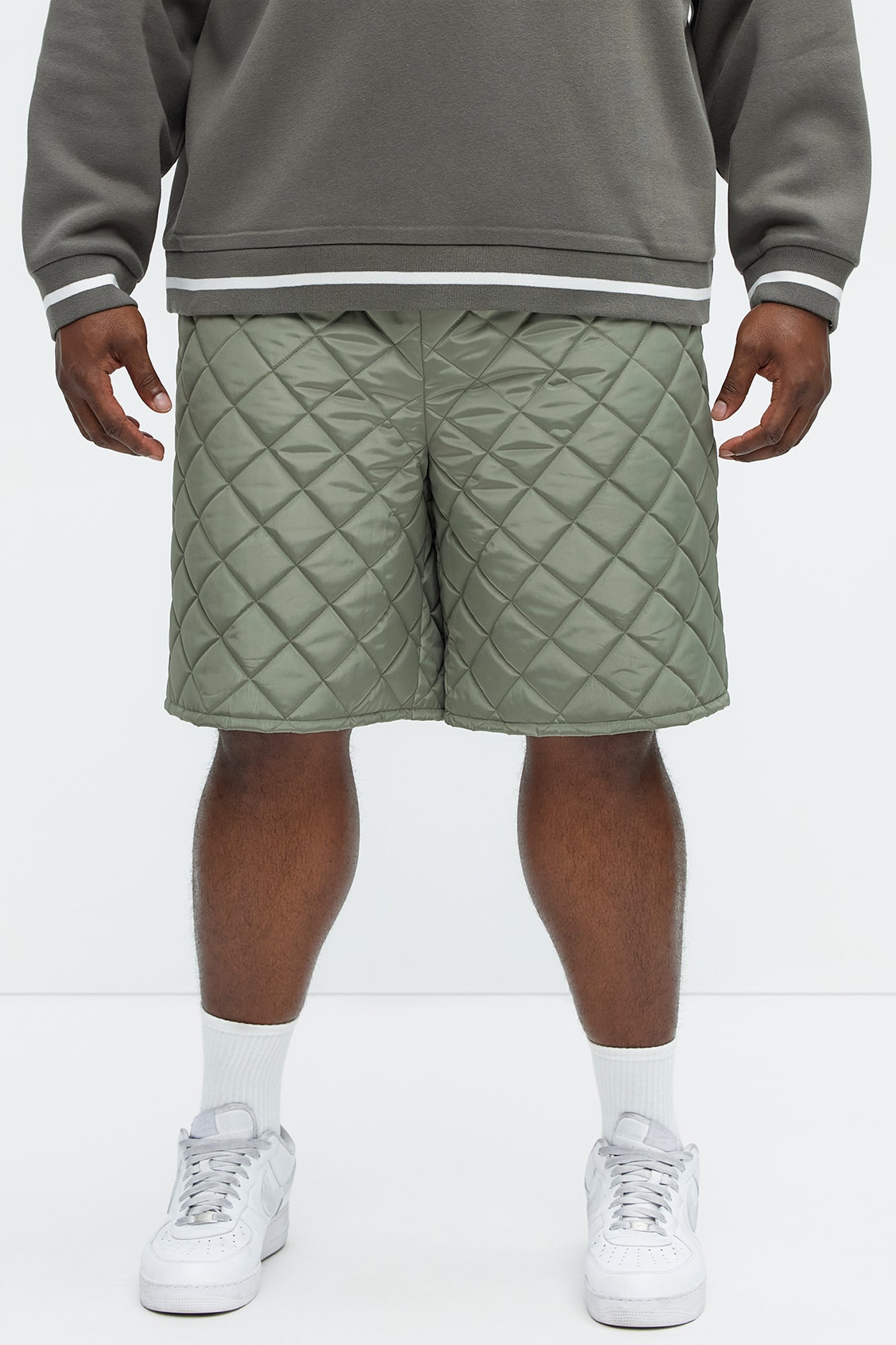 Deebo Quilted Shorts - Olive - Image 4