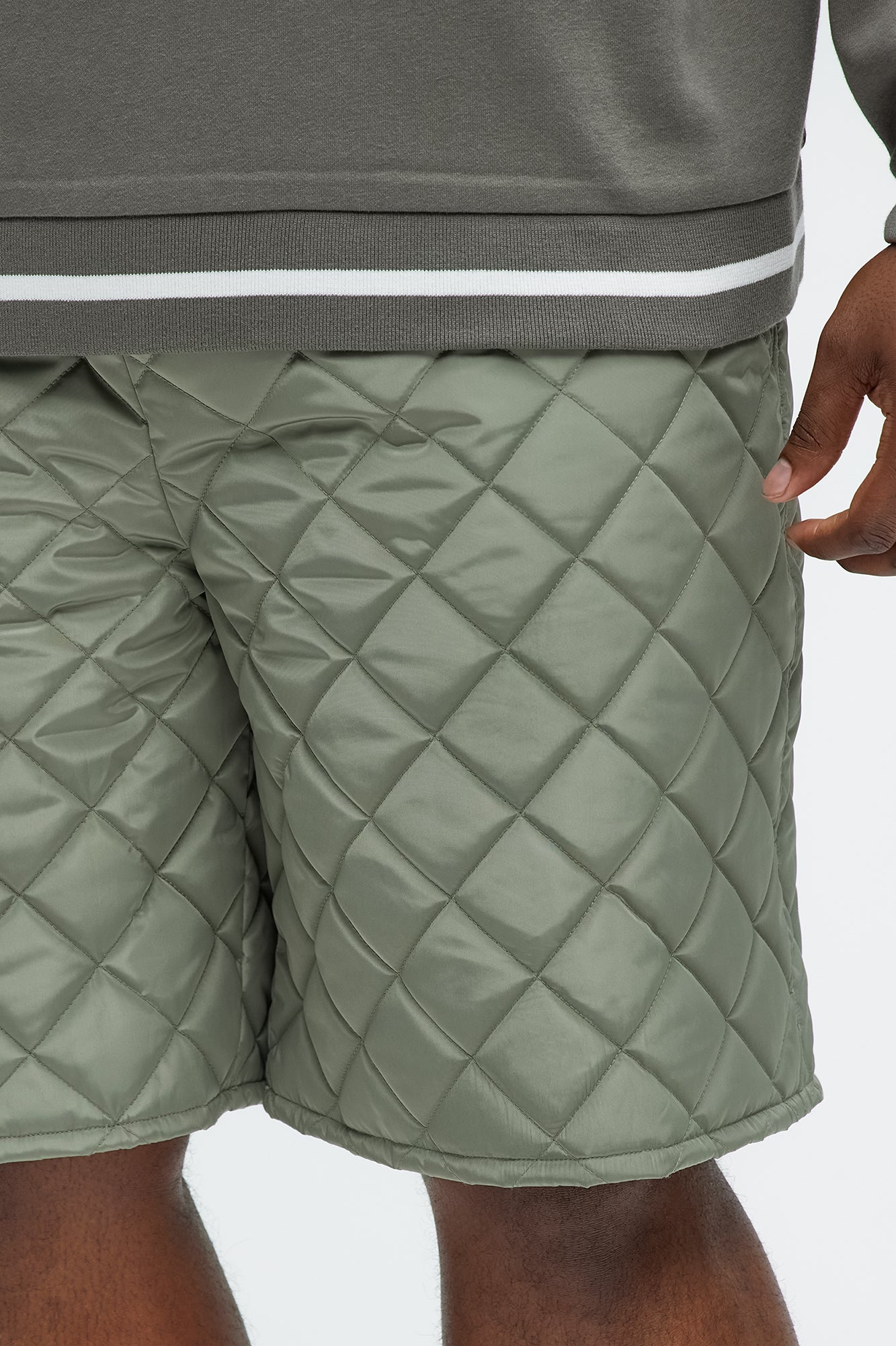 Deebo Quilted Shorts - Olive - Image 6