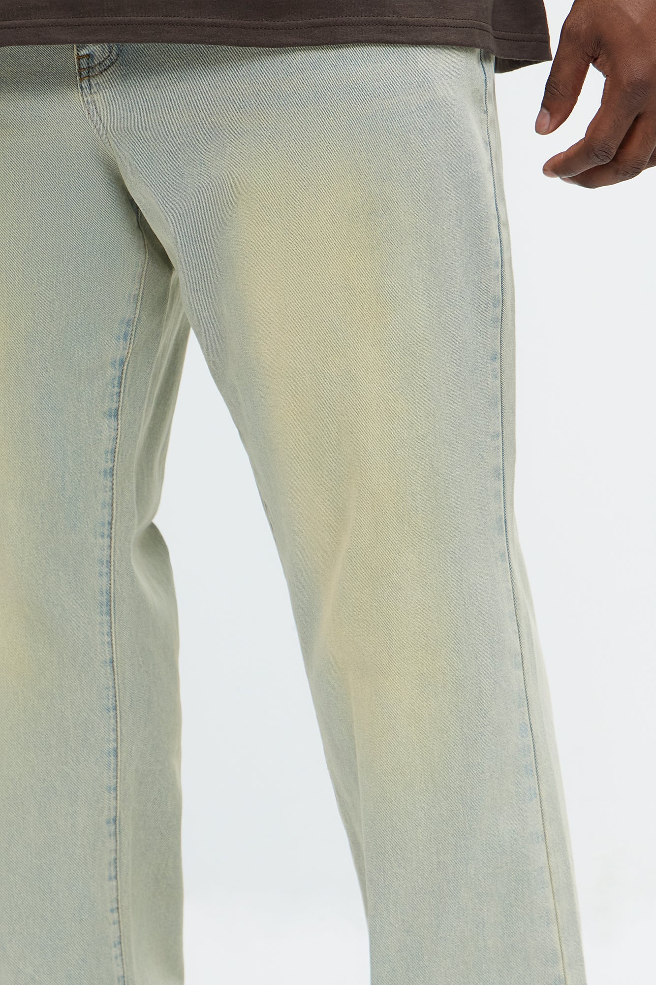 Drawstring Belt Straight Jeans - Vintage Blue Wash - Image 8