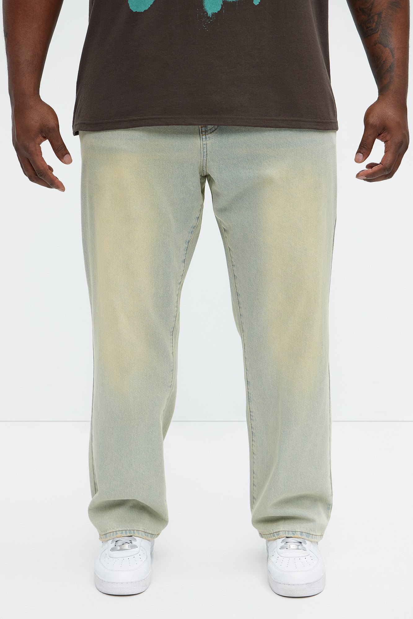 Drawstring Belt Straight Jeans - Vintage Blue Wash - Image 6