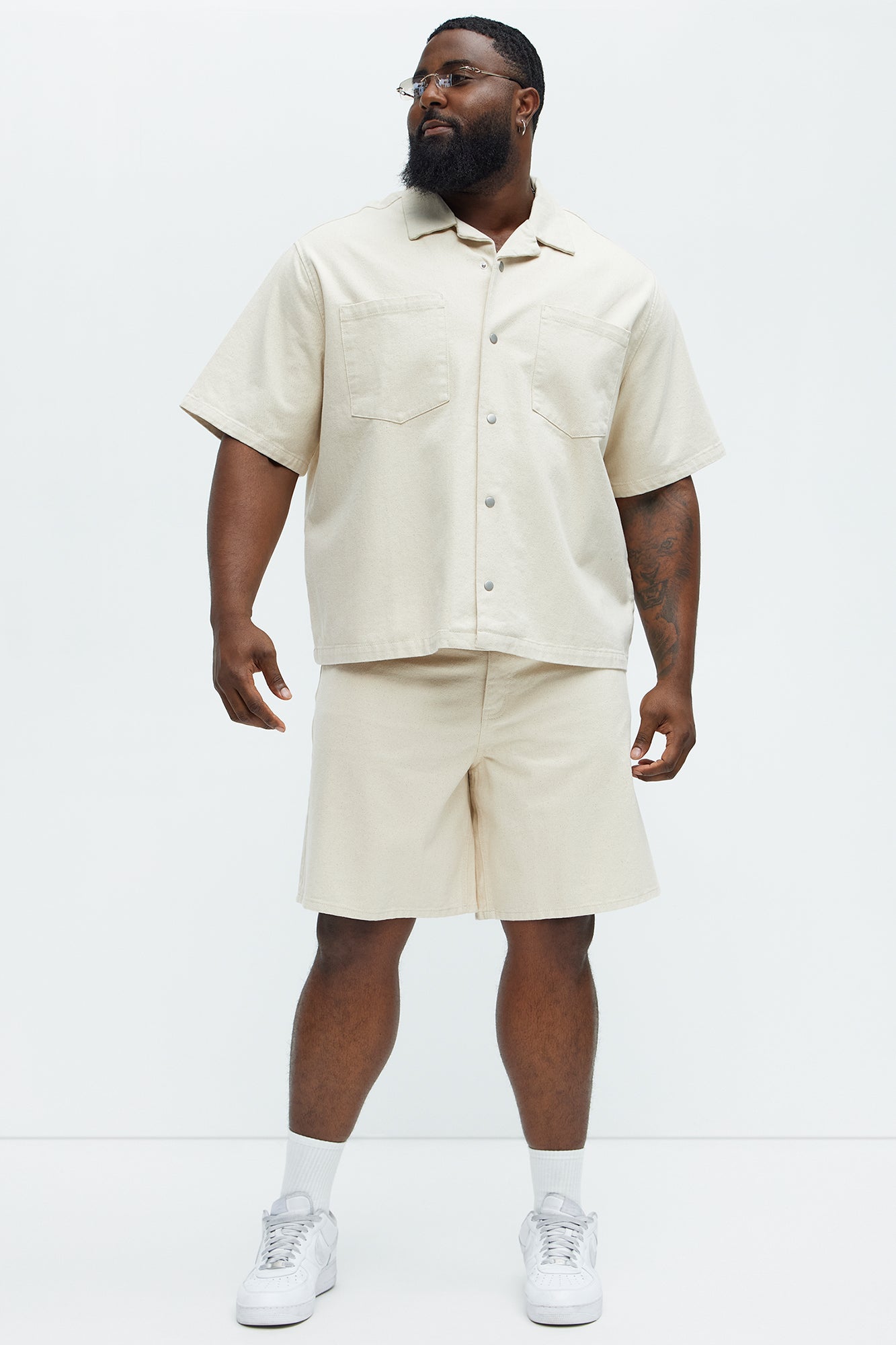 Colin Relaxed Denim Shorts - Sand - Image 7