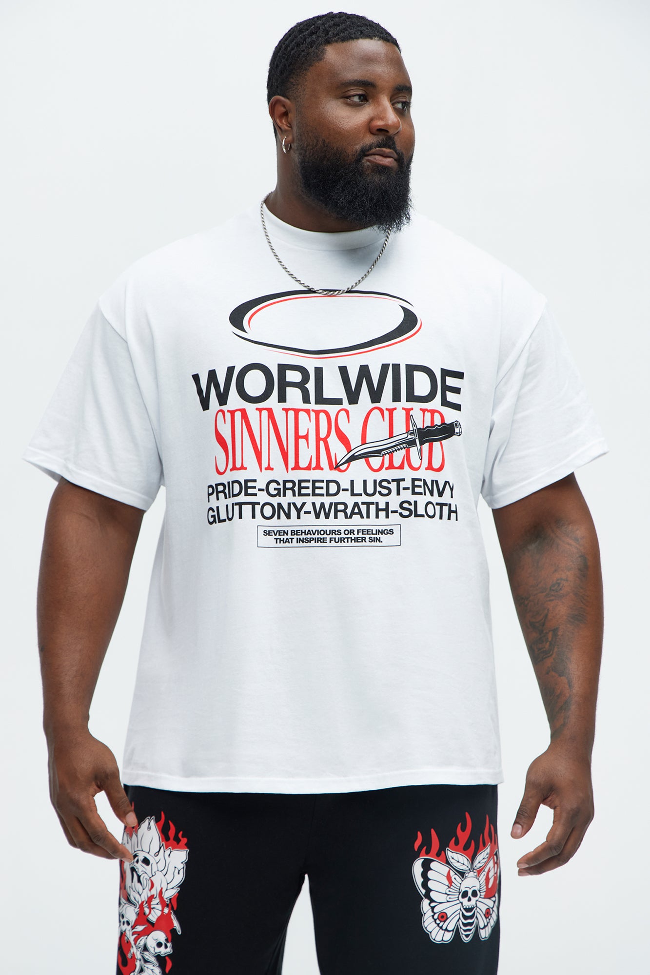 Worldwide Sinners Club Short Sleeve Tee - White - Image 4