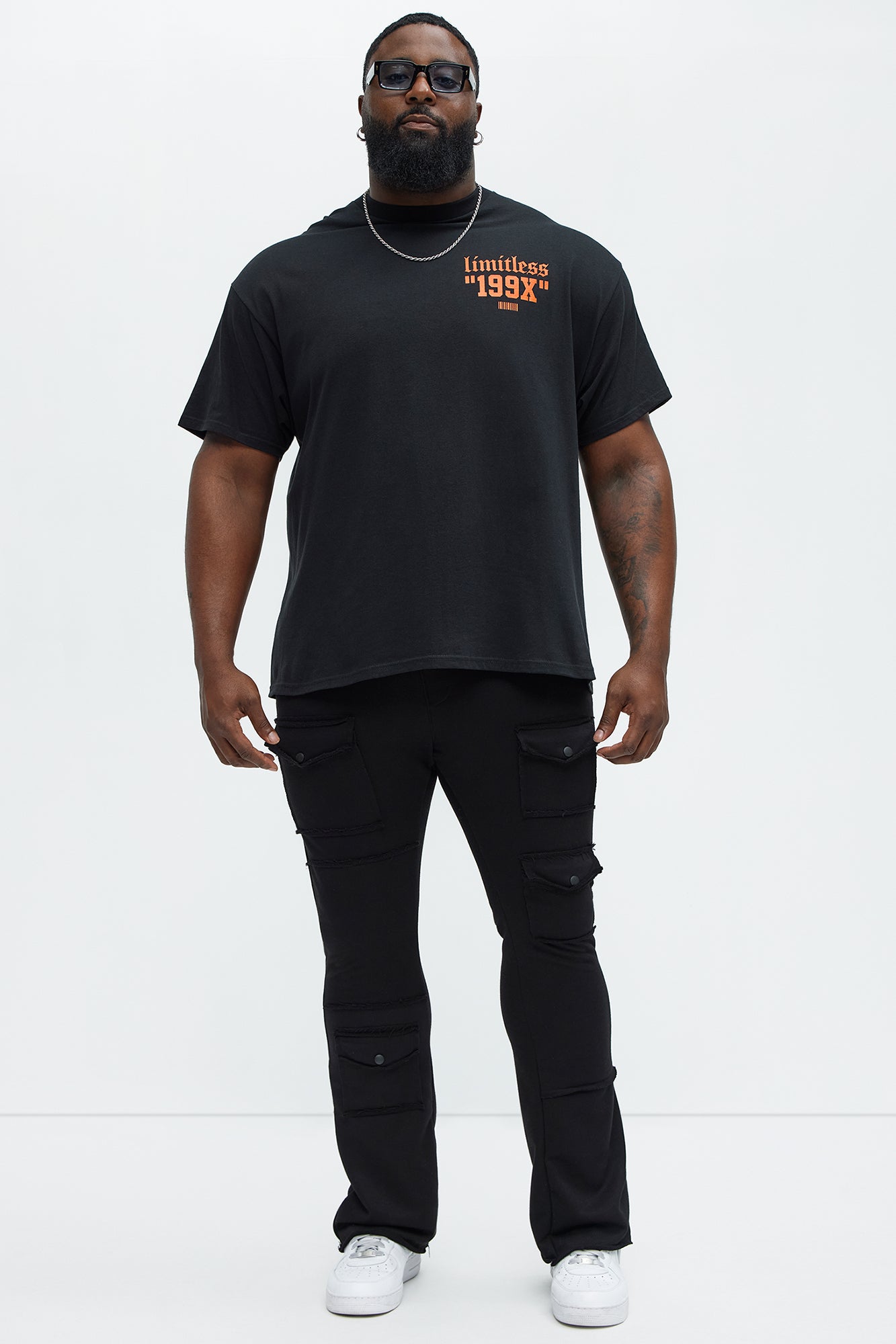 Extra Cargo Flared Sweatpants - Black - Image 7