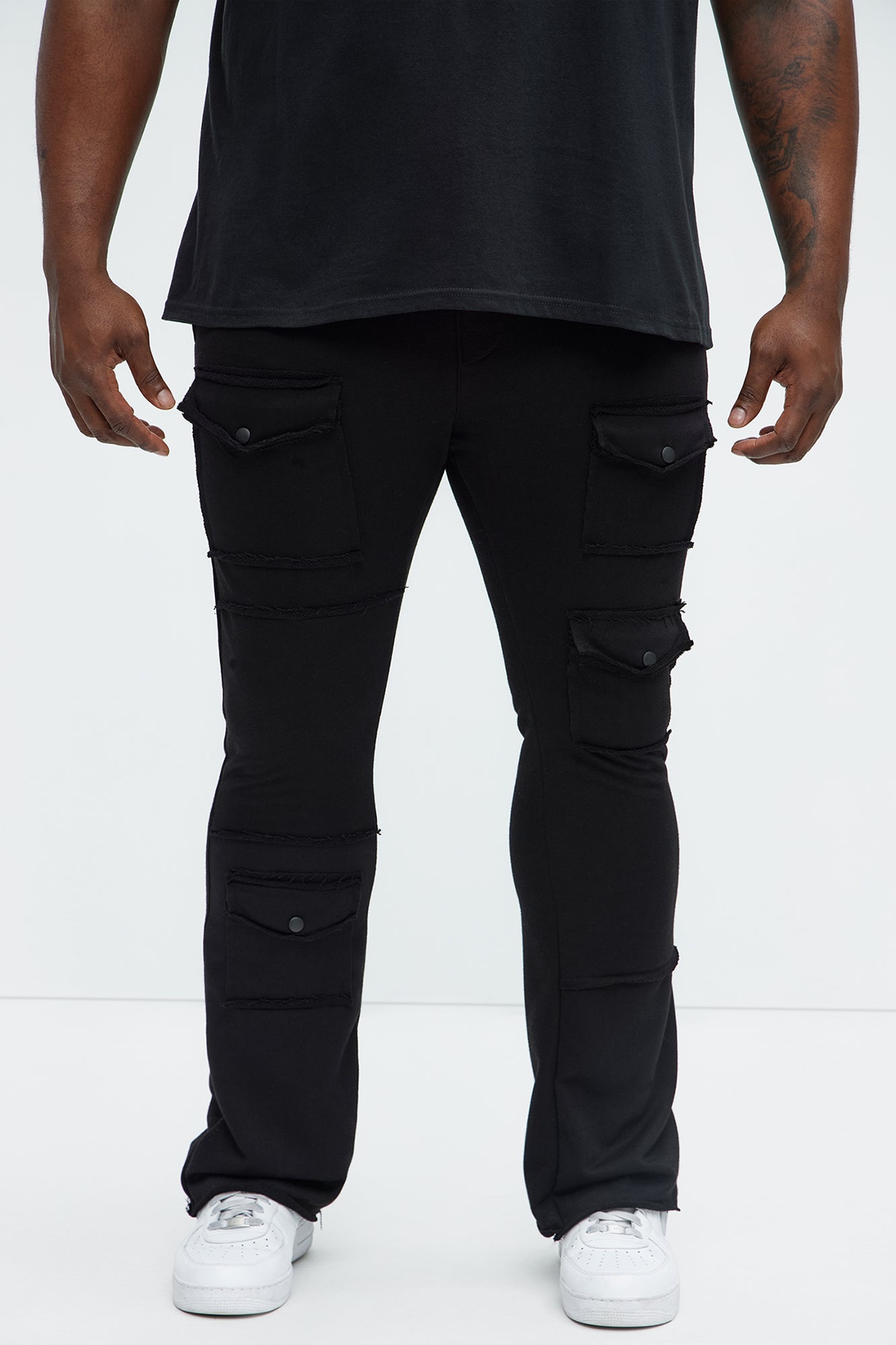 Extra Cargo Flared Sweatpants - Black - Image 6