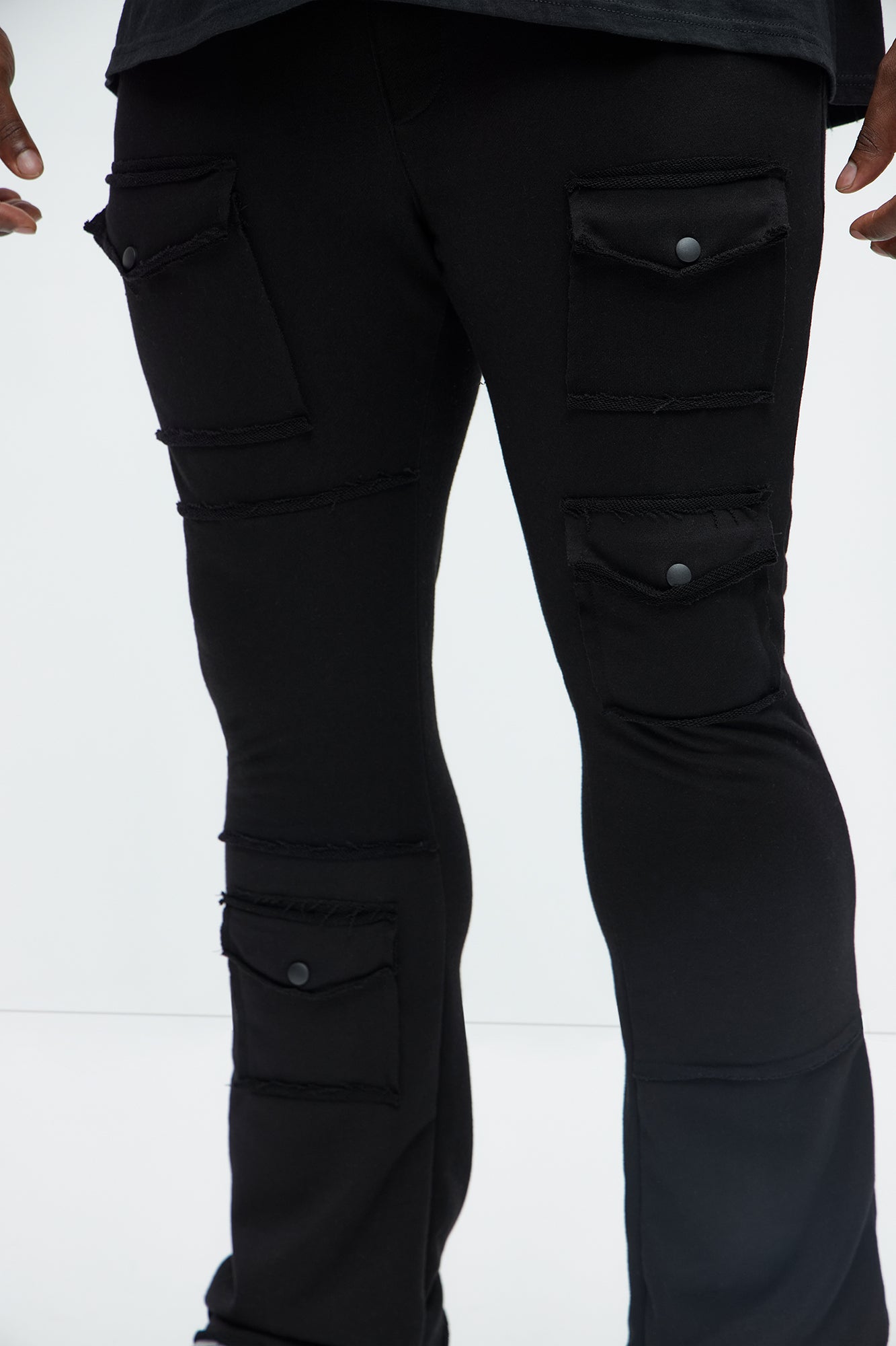 Extra Cargo Flared Sweatpants - Black - Image 8