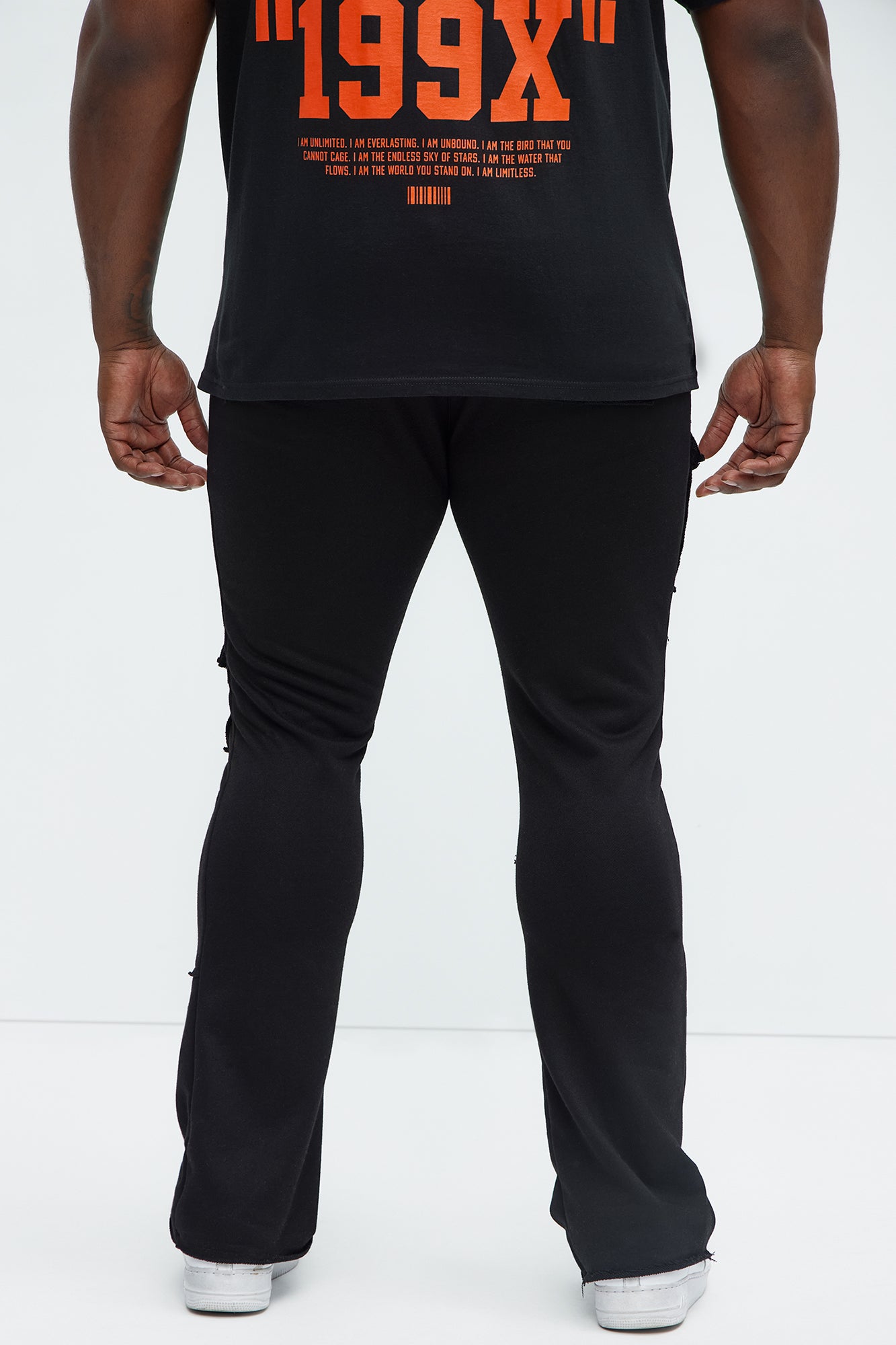 Extra Cargo Flared Sweatpants - Black - Image 9