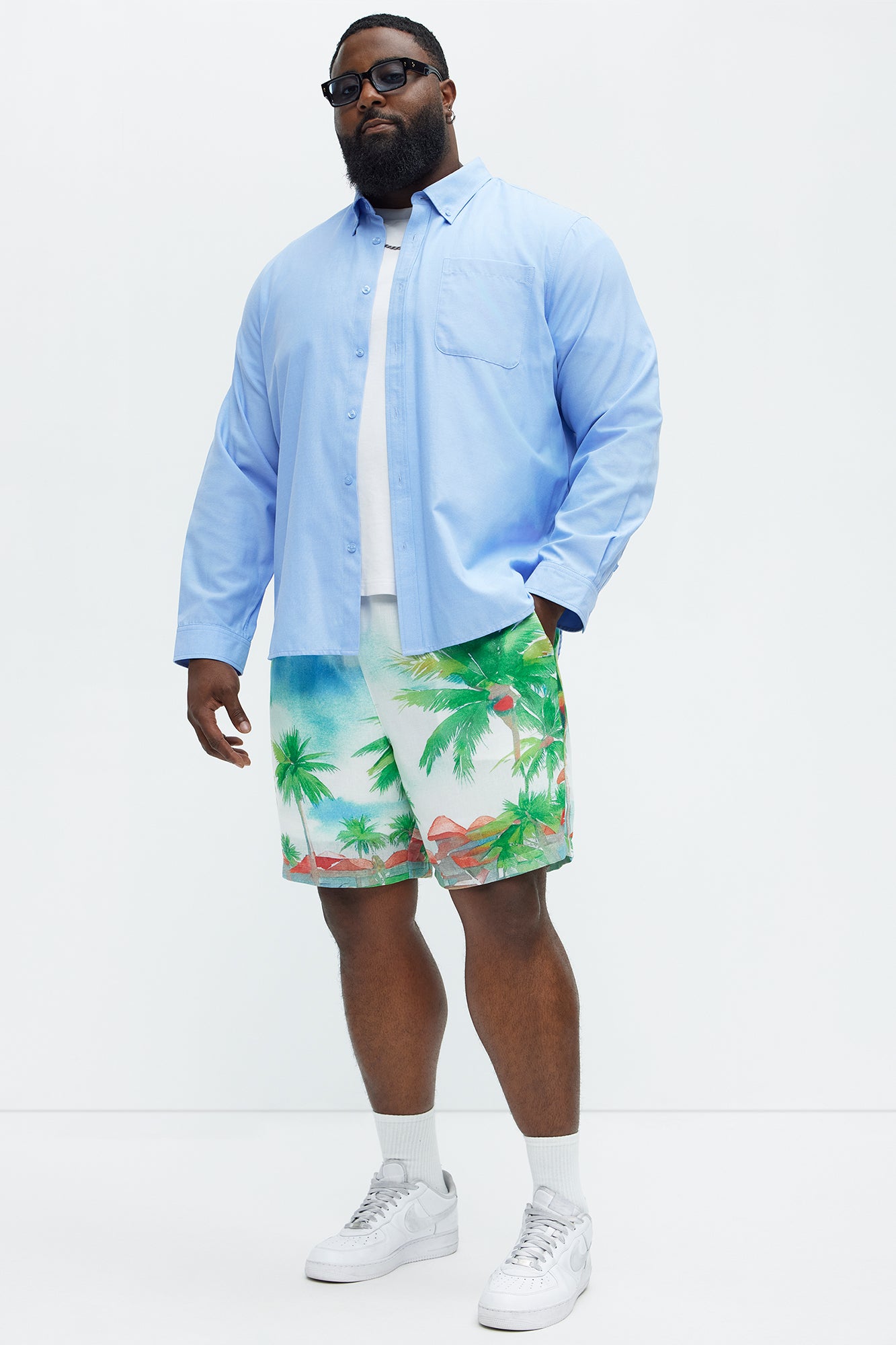 Watercolor Tropics Resort Shorts - White/combo - Image 5