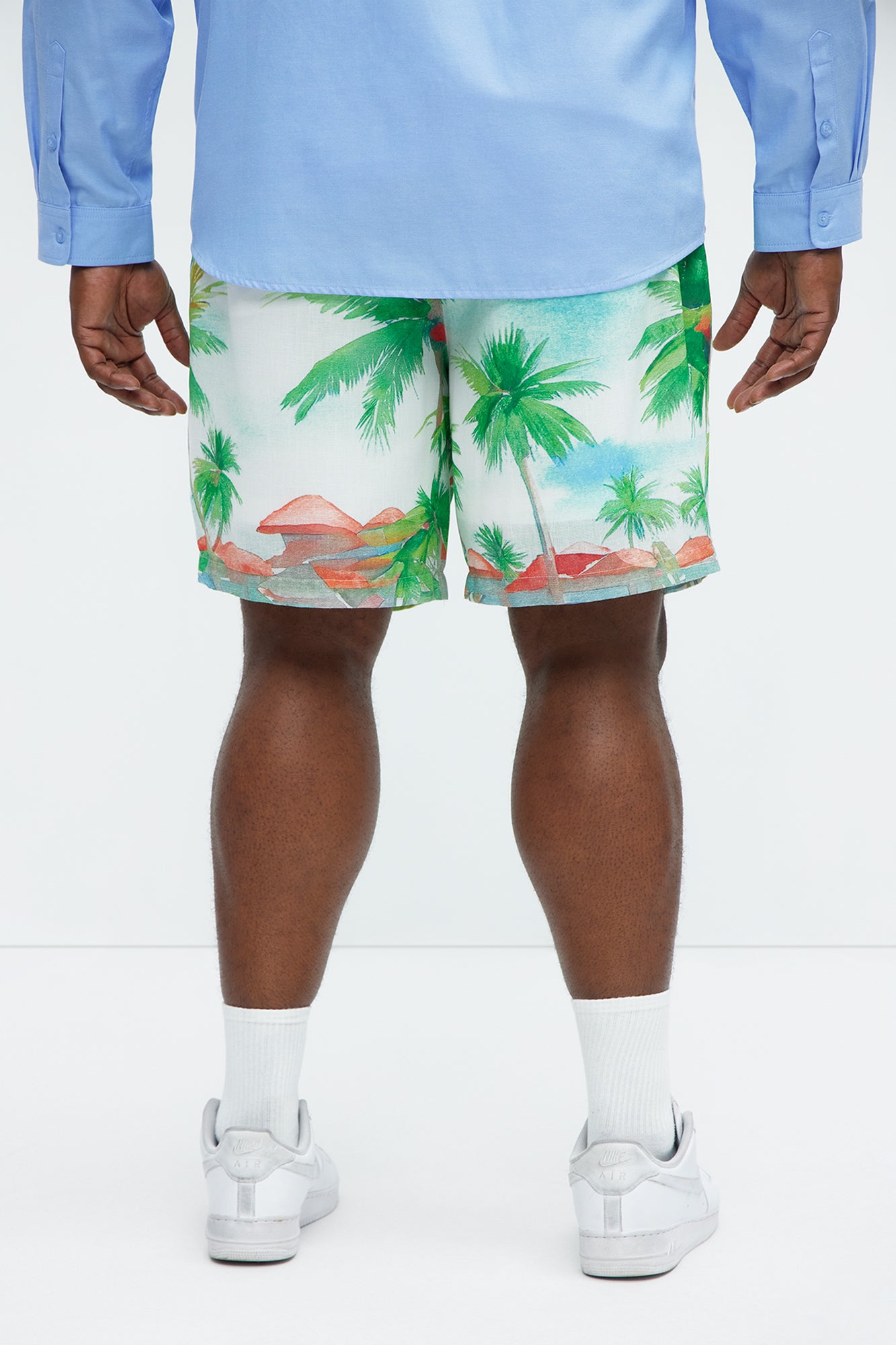 Watercolor Tropics Resort Shorts - White/combo - Image 7