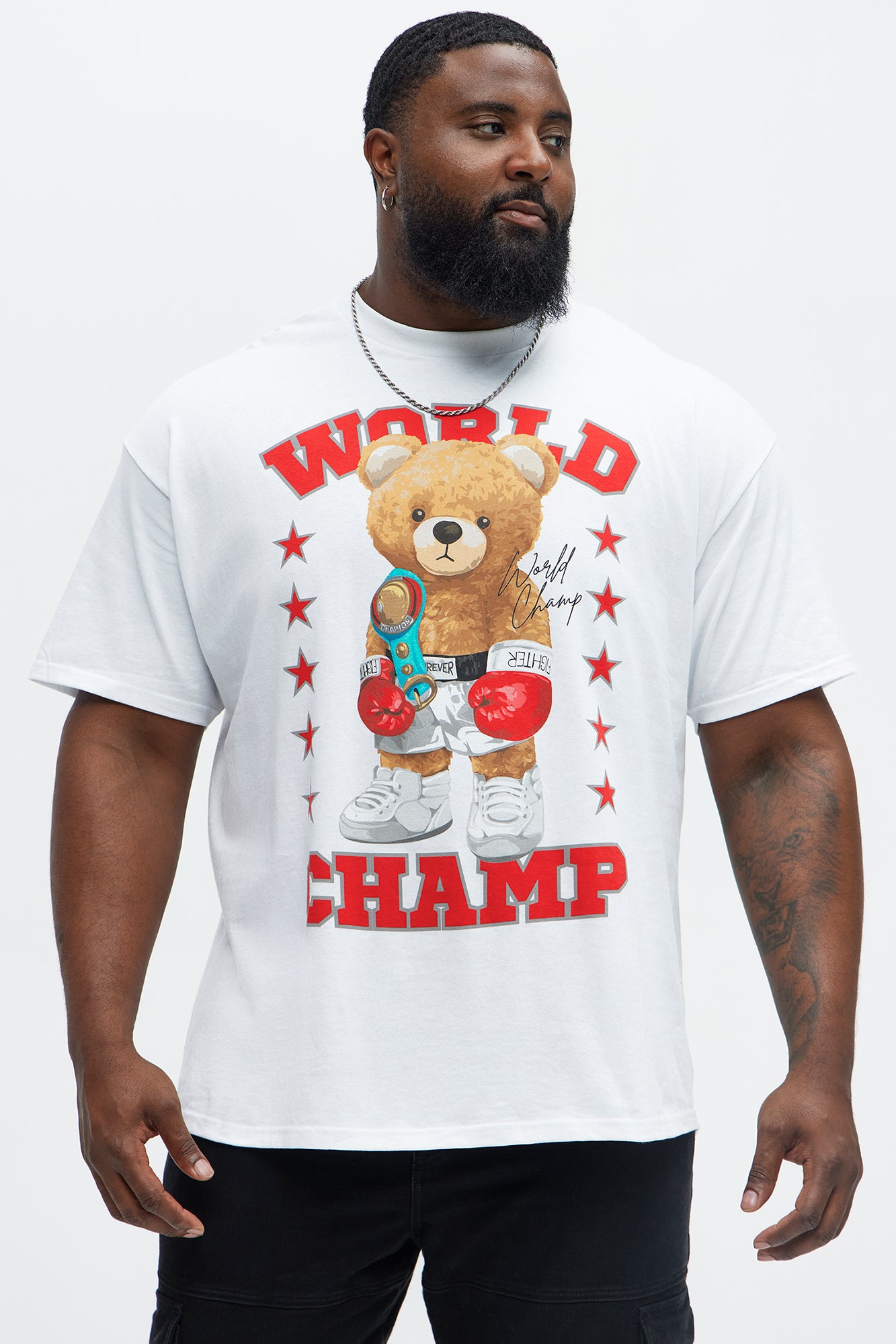World Champ Bear Short Sleeve Tee - White - Image 4