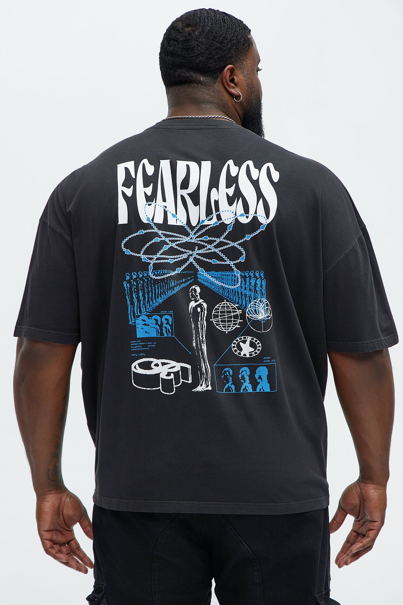 Fearless Oversized Short Sleeve Tee - Black - Image 5