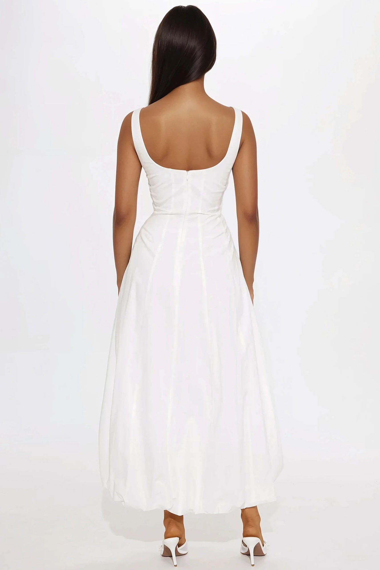 Katherine Bubble Maxi Dress - White - Image 3