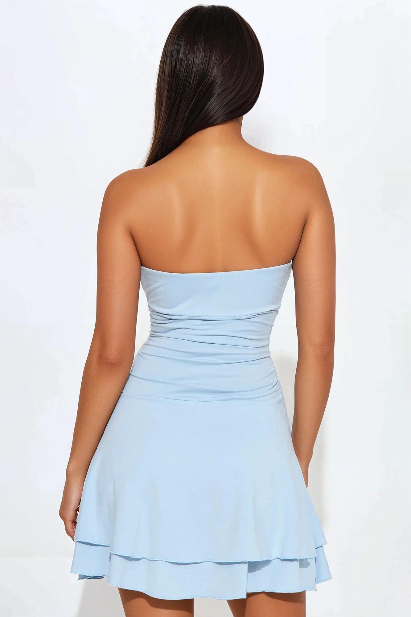 Trixie Strapless Mini Dress - Blue - Image 3