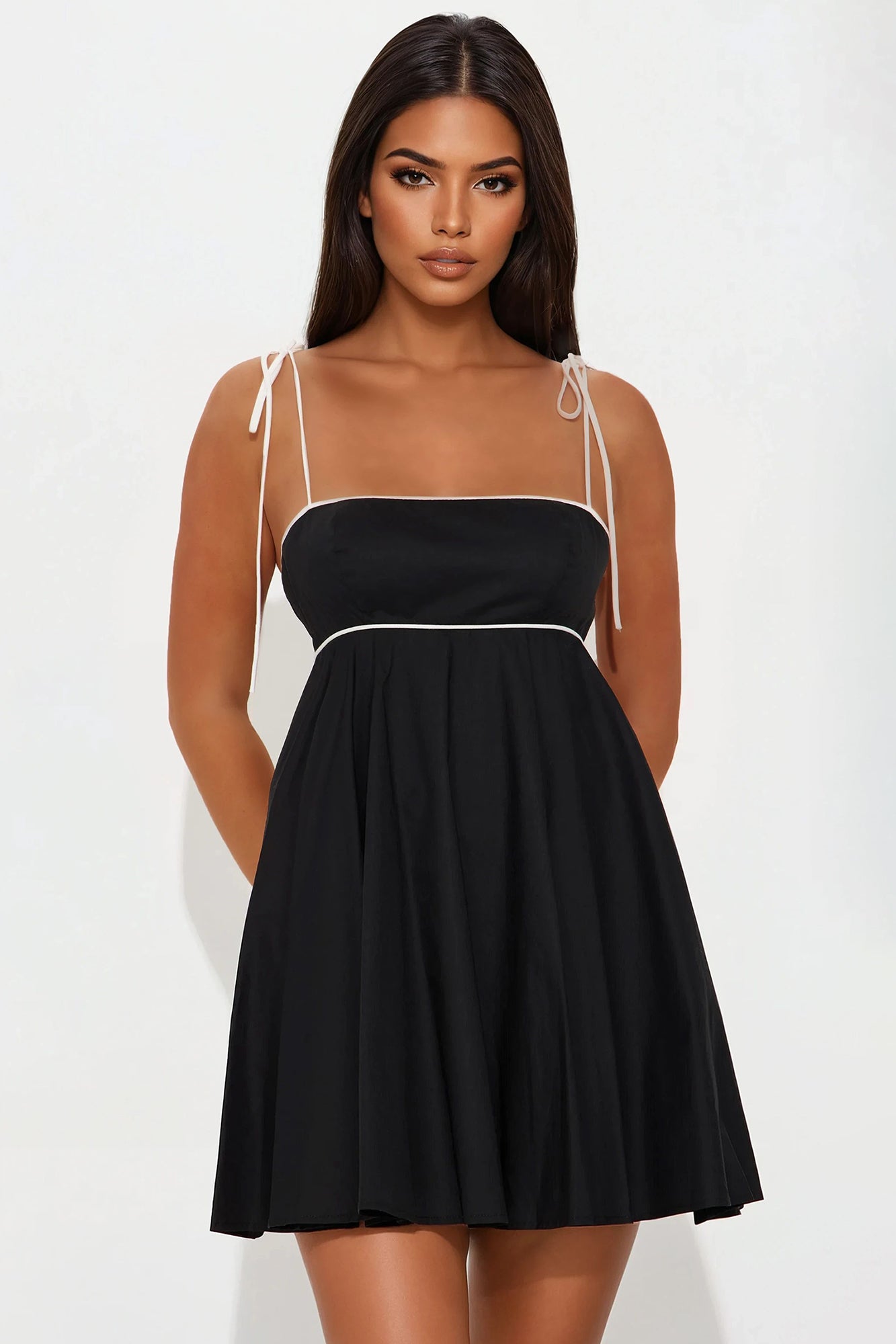 Sweet Memories Babydoll Mini Dress - Black - Image 3