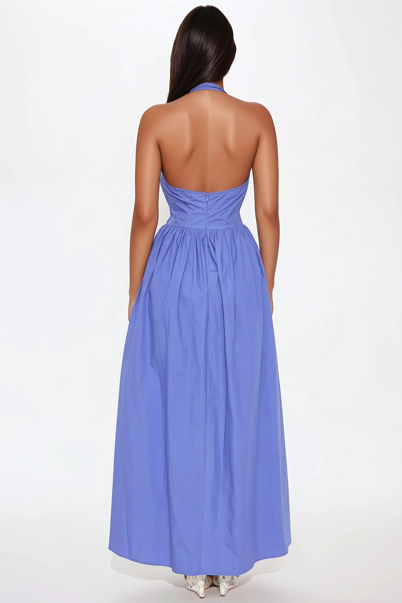 Serenita Poplin Maxi Dress - Periwinkle - Image 3