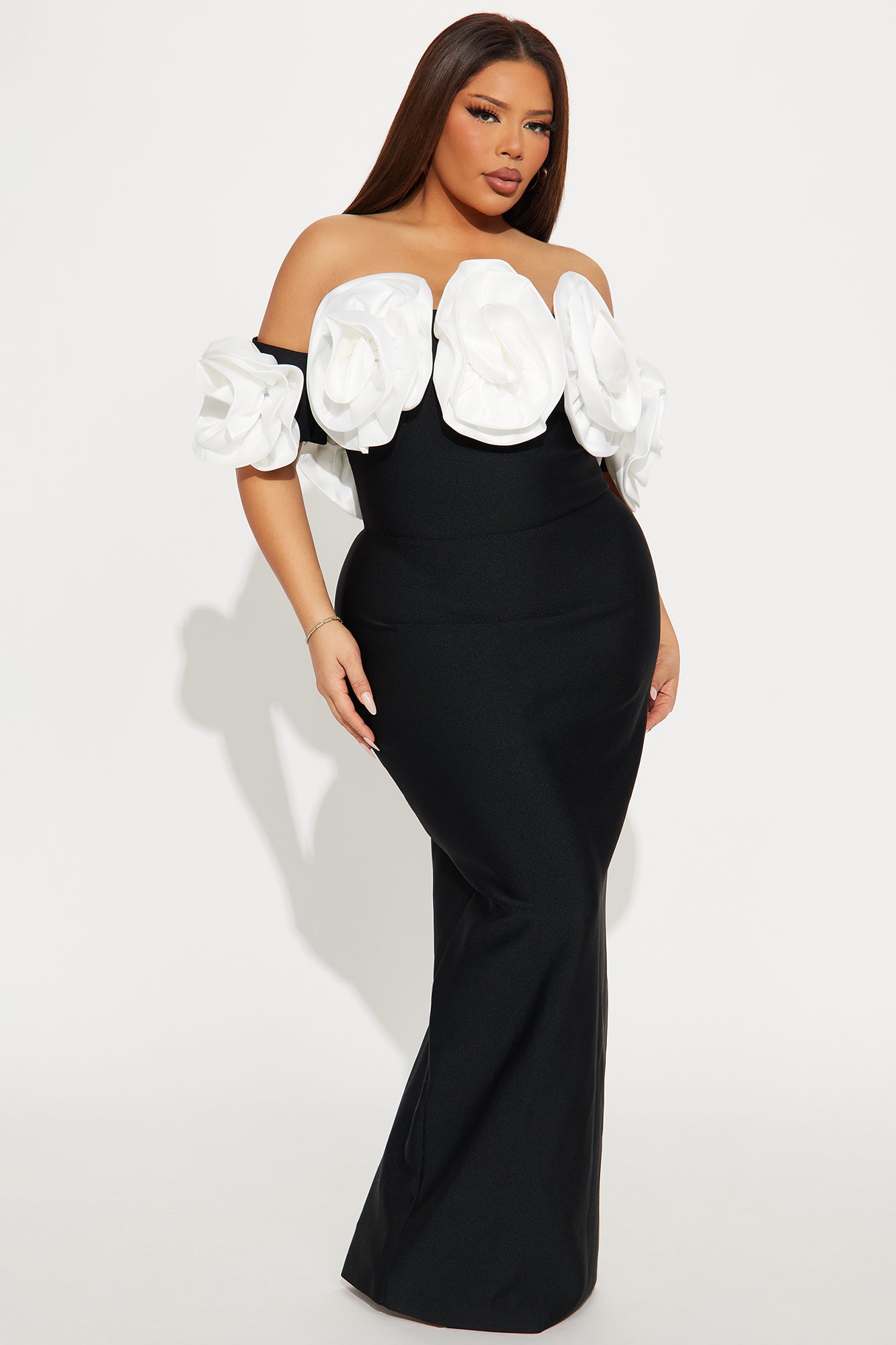 Rosetta Bandage Gown - Black/White - Image 4