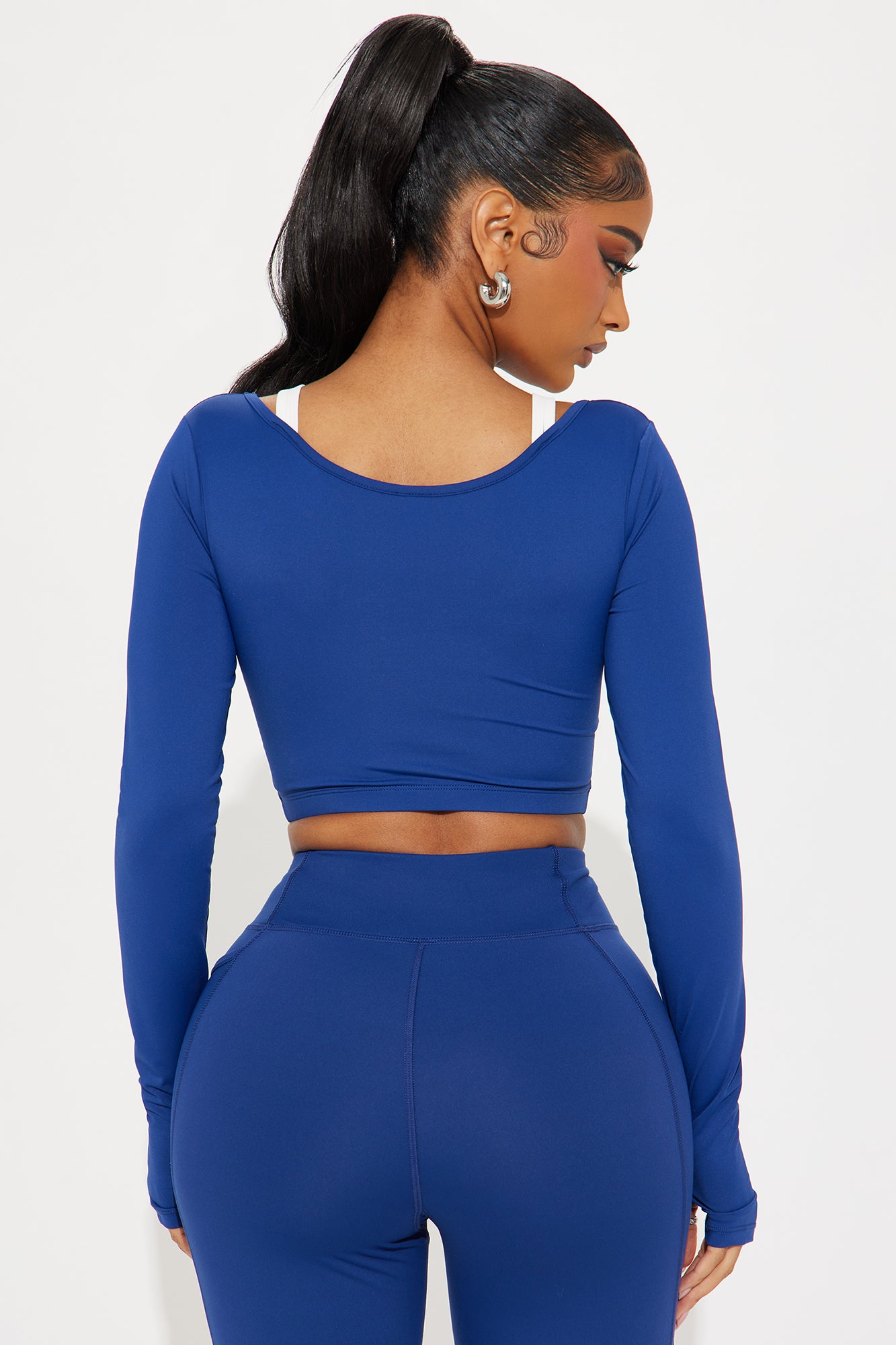 Match Point Twofer Long Sleeve Active Top - Midnight Blue - Image 3