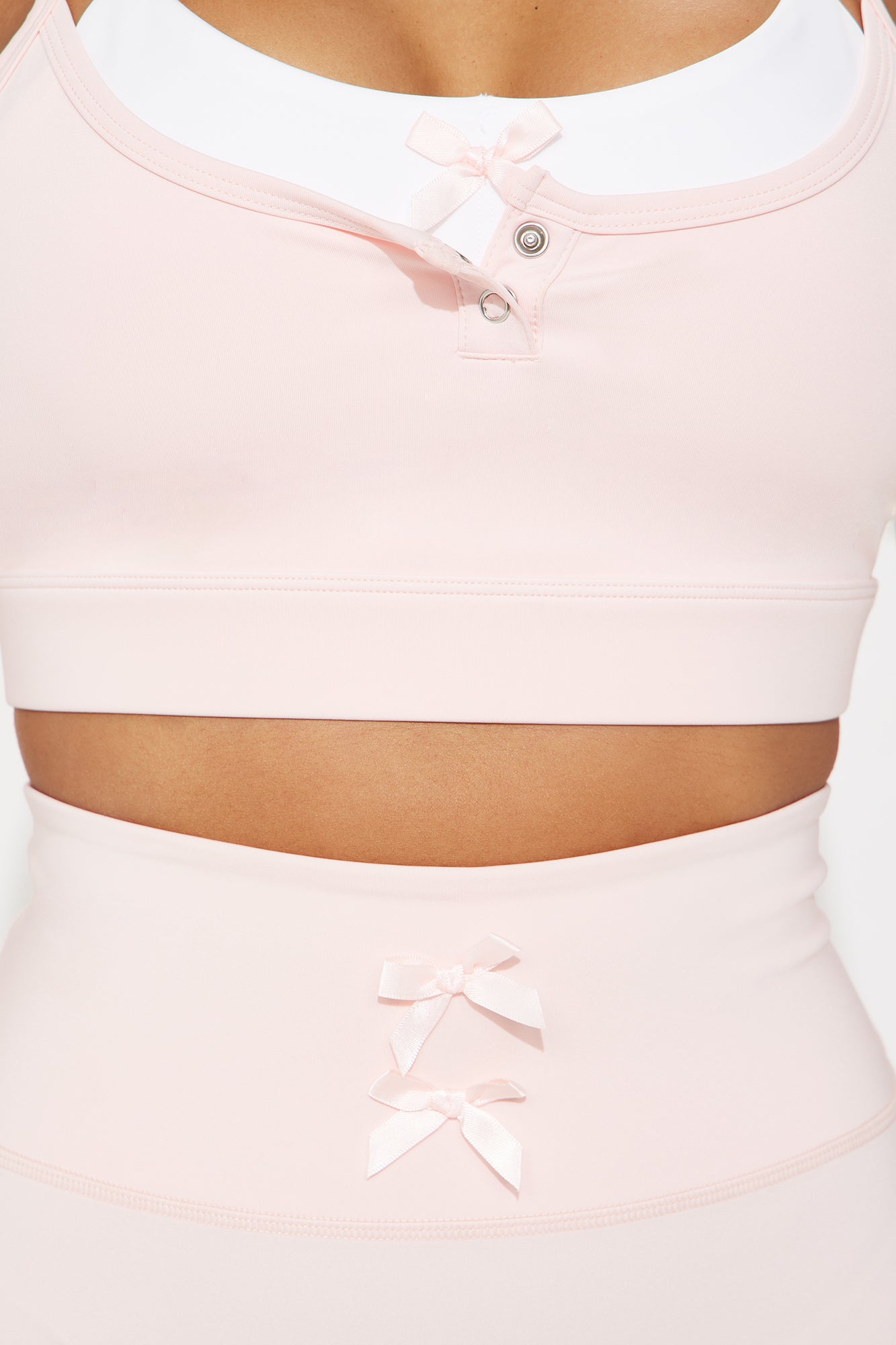 Club Chic Elevate Twofer Sports Bra - Blush - Image 3
