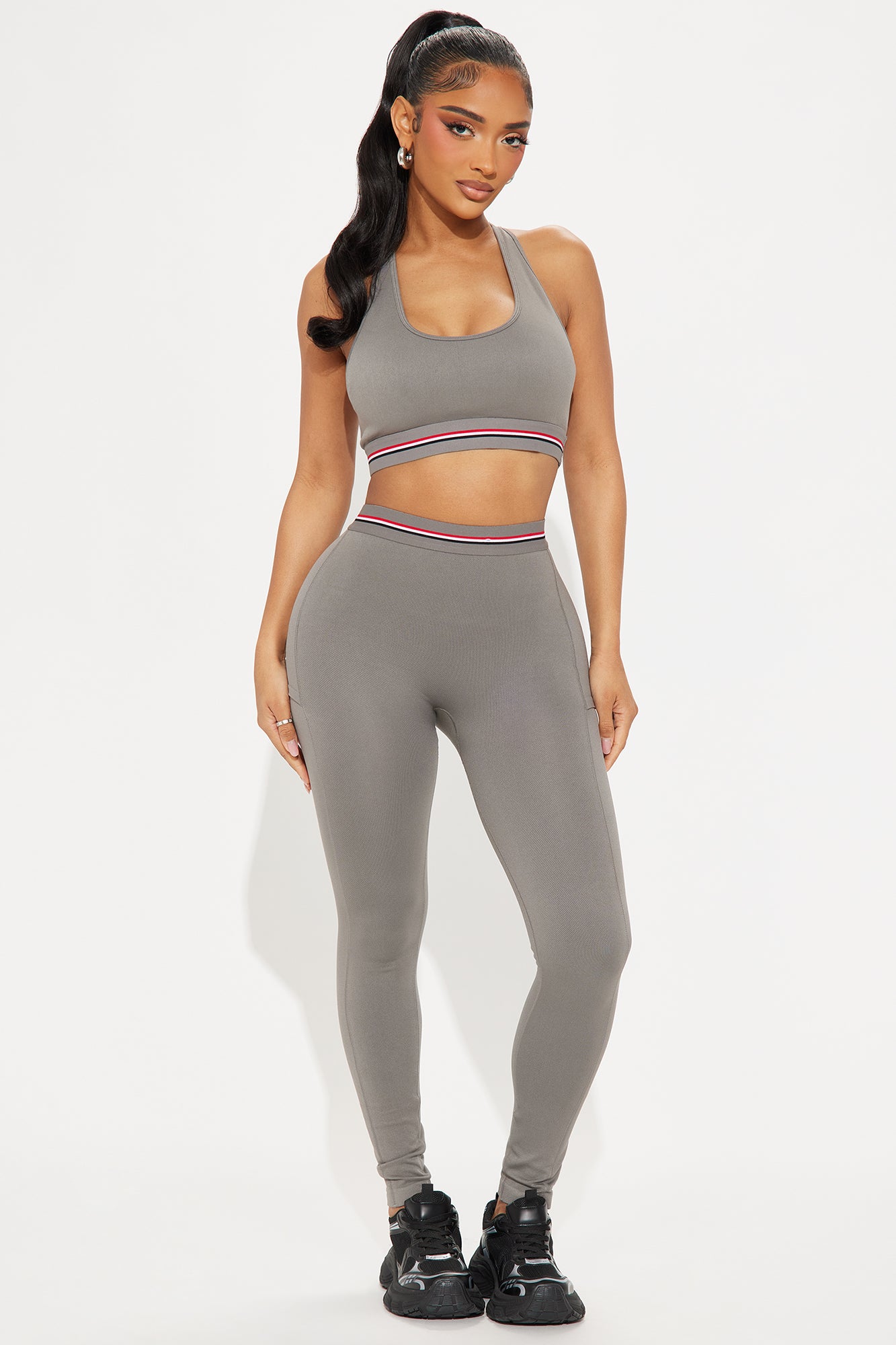 Power Up Flex Seamless Sports Bra - Charcoal - Image 4