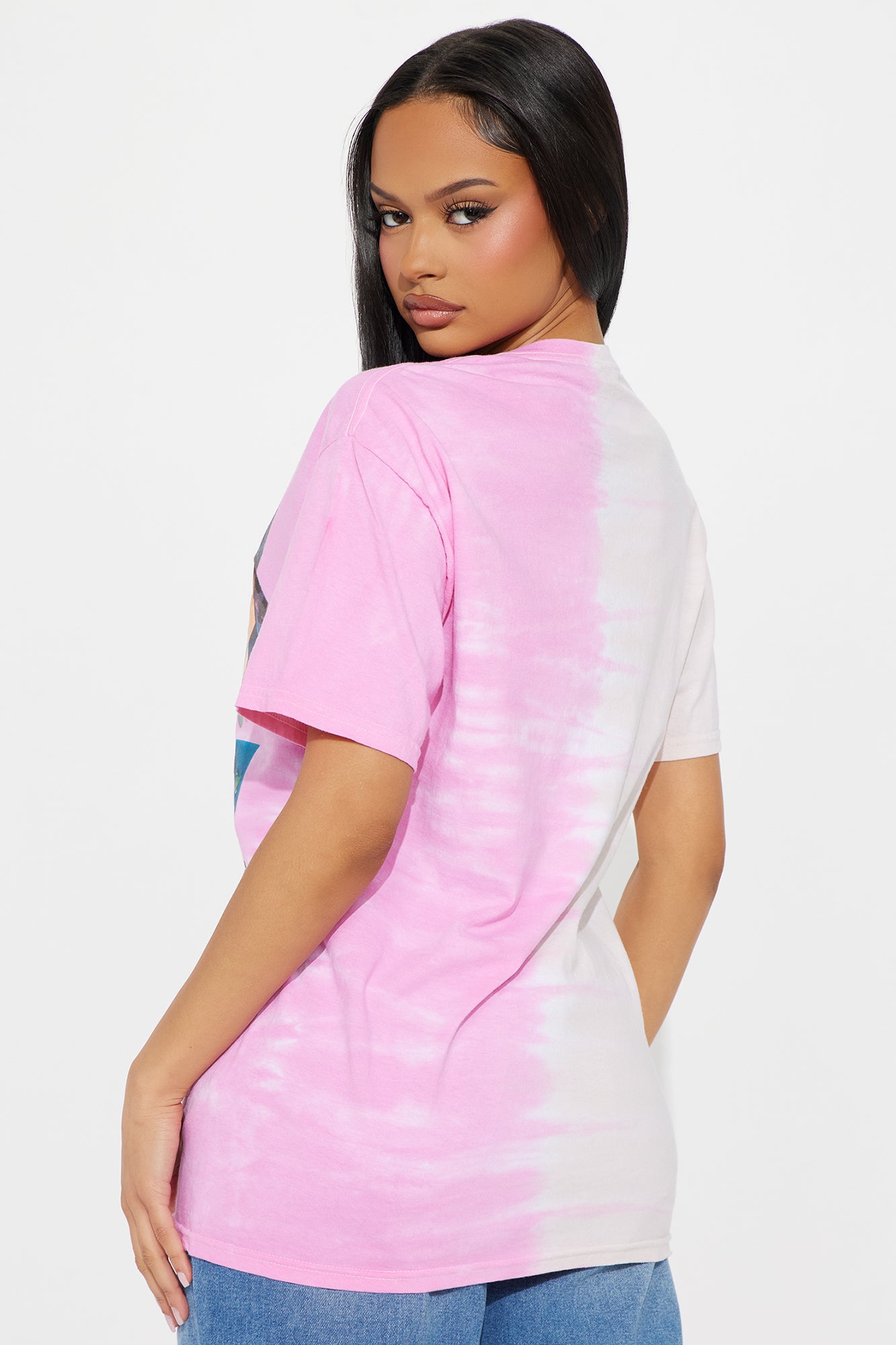 Aaliyah Split Washed Tee - Pink/combo - Image 4