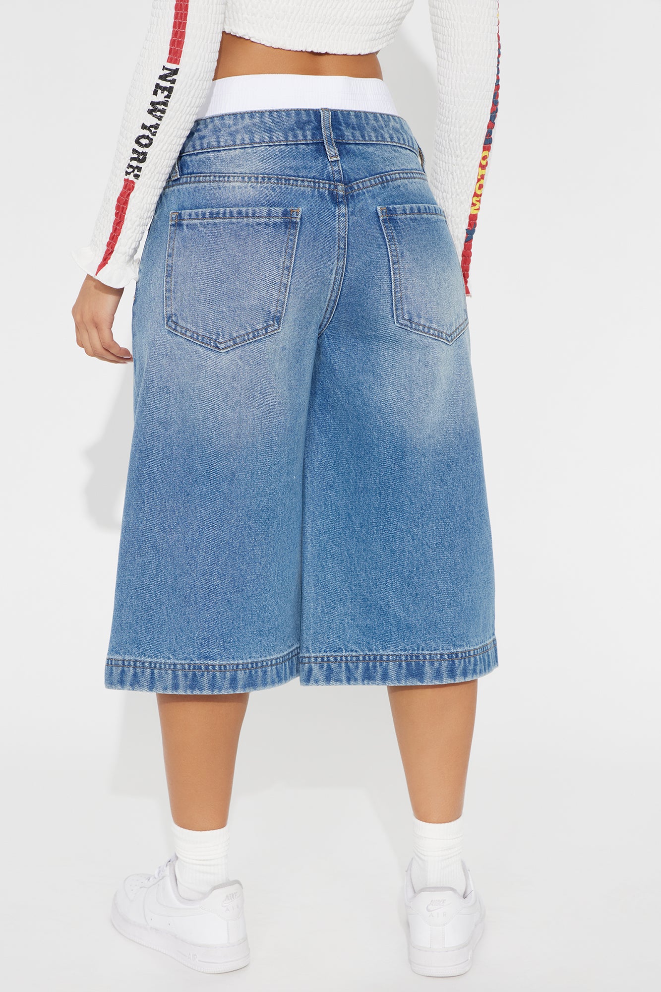 Carey Non Stretch Boxer Denim Jorts - Medium Wash - Image 3