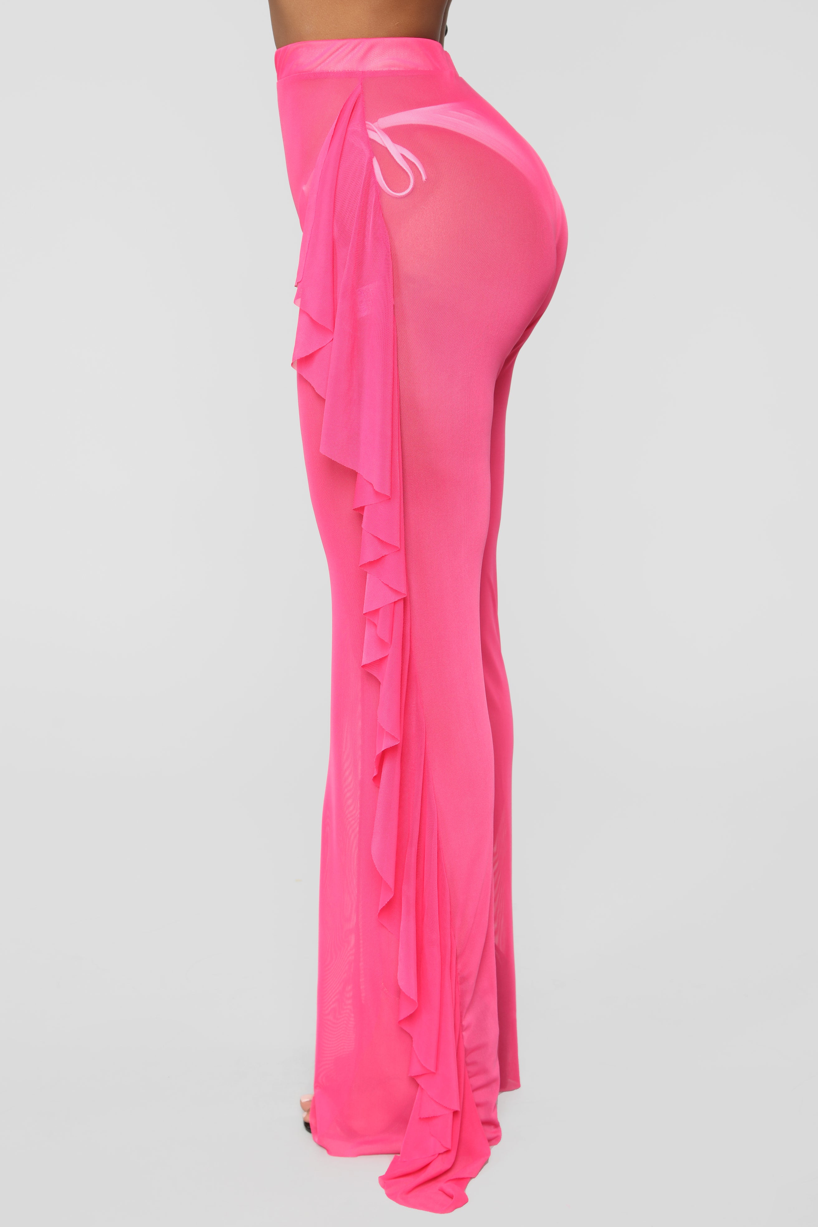 Sunshine See Through Cover Up Pant - Fuchsia - Image 6