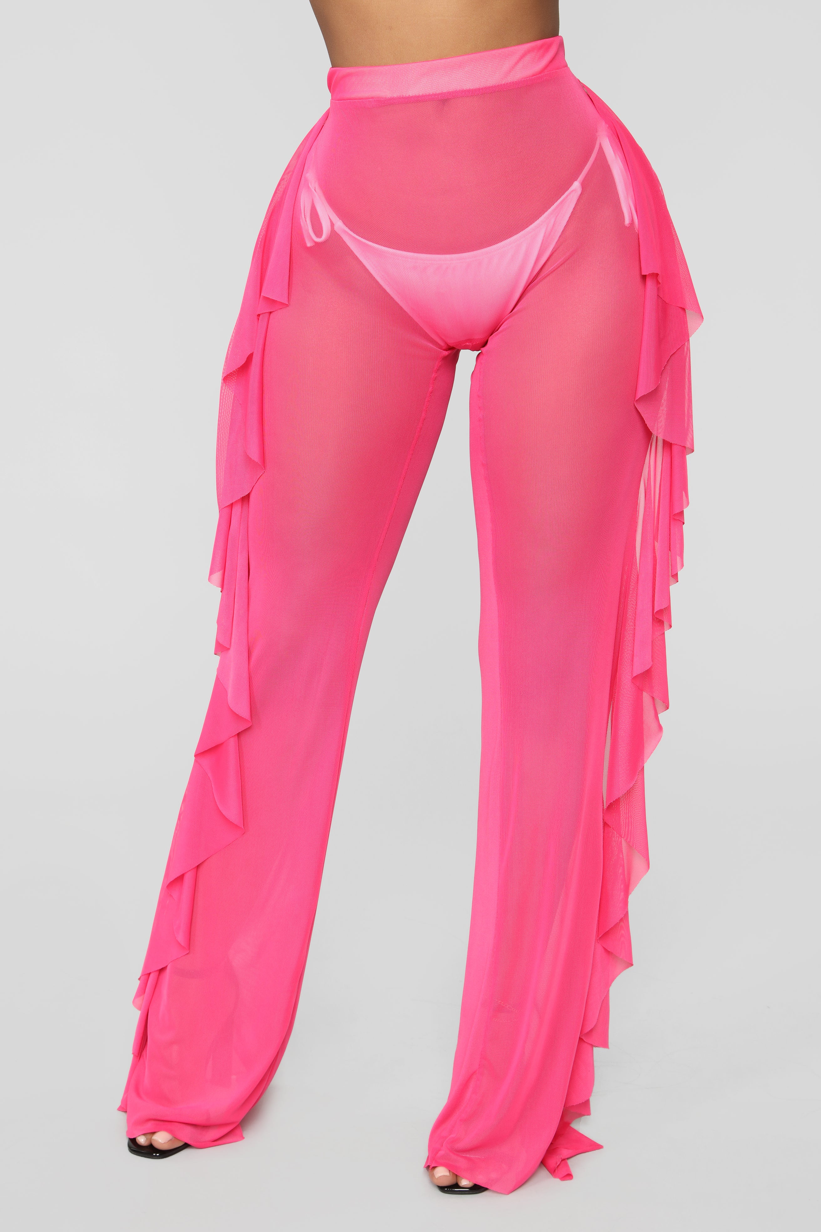 Sunshine See Through Cover Up Pant - Fuchsia - Image 4
