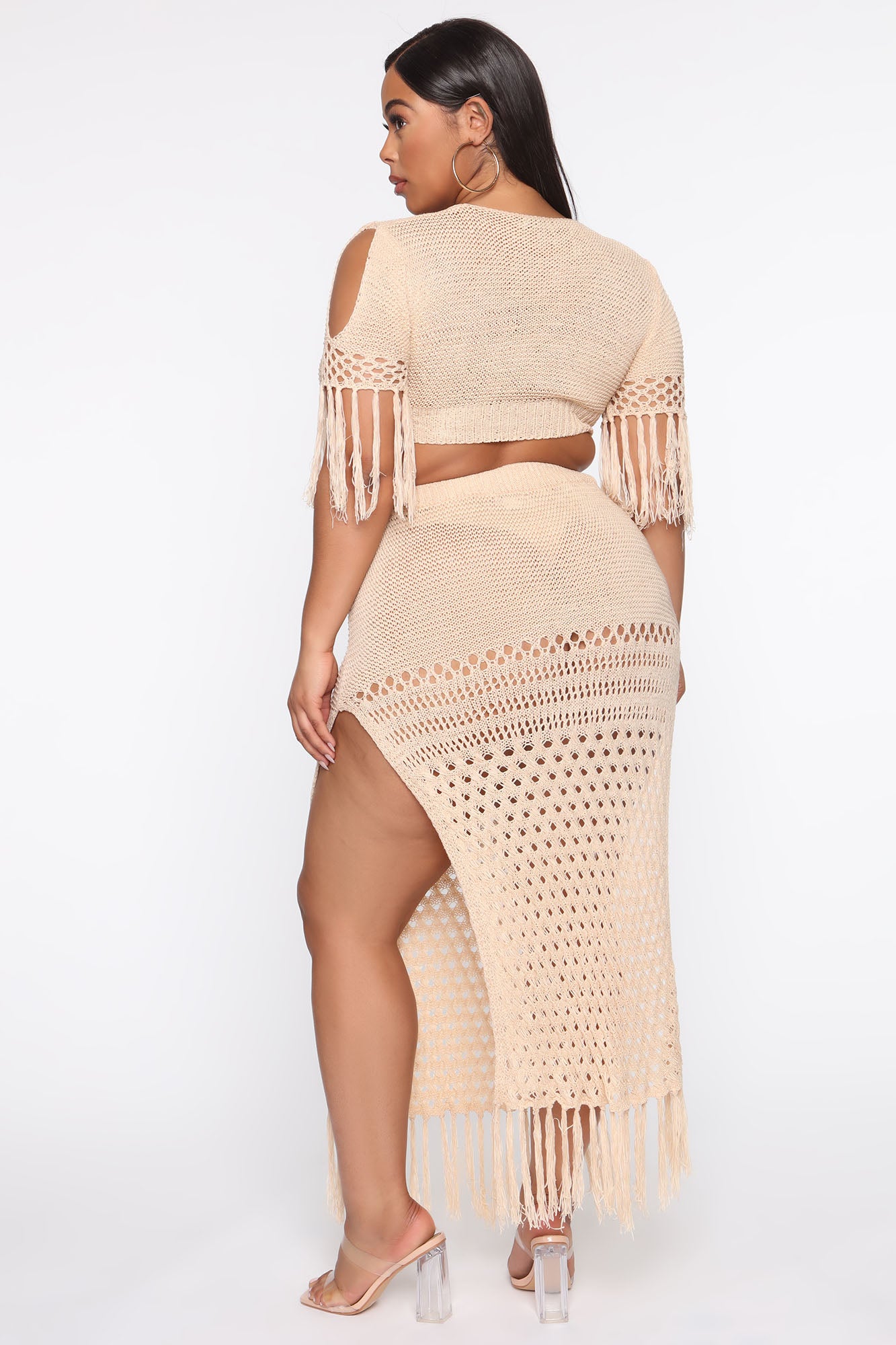Get Away With It Crochet Skirt Set - Cream - Image 12