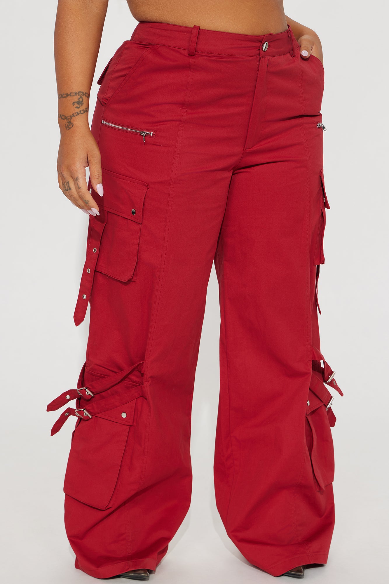 Don't Need Your Approval Cargo Pant - Brick Red - Image 6