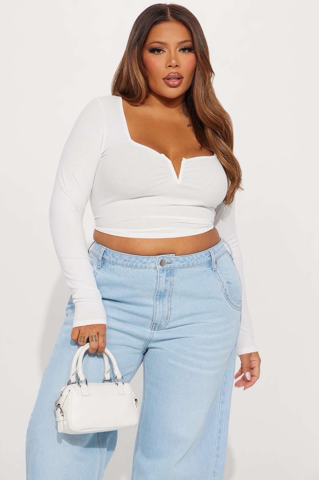 Anaya Ribbed Top - White - Image 4