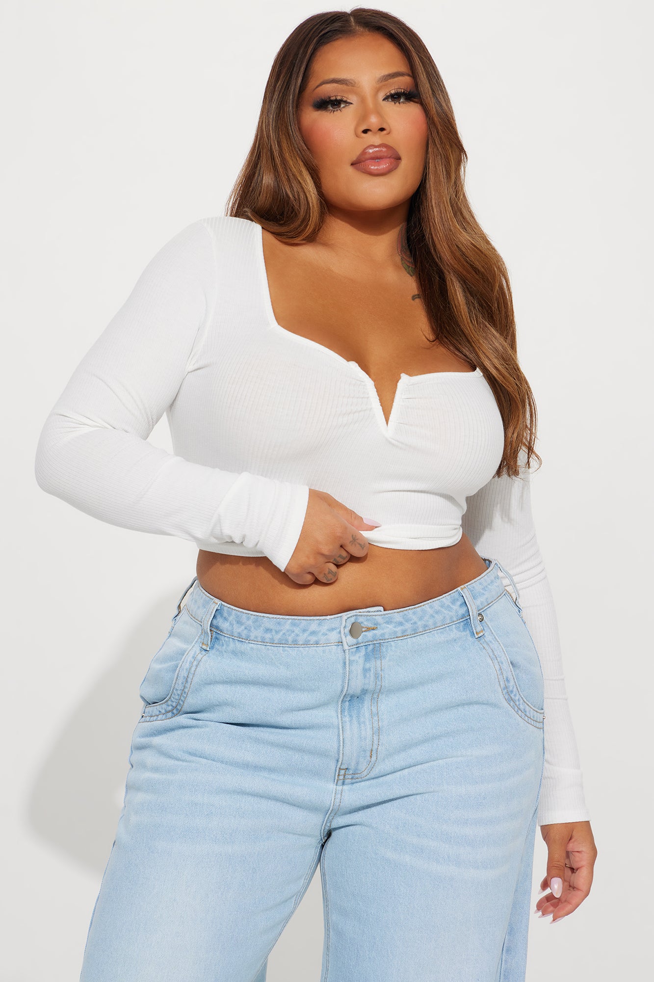 Anaya Ribbed Top - White - Image 6
