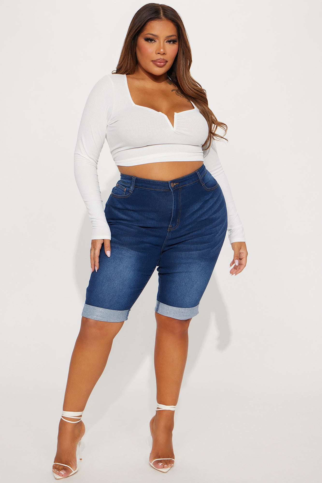 Dallas Stretch Bermuda Shorts - Dark Wash - Image 5