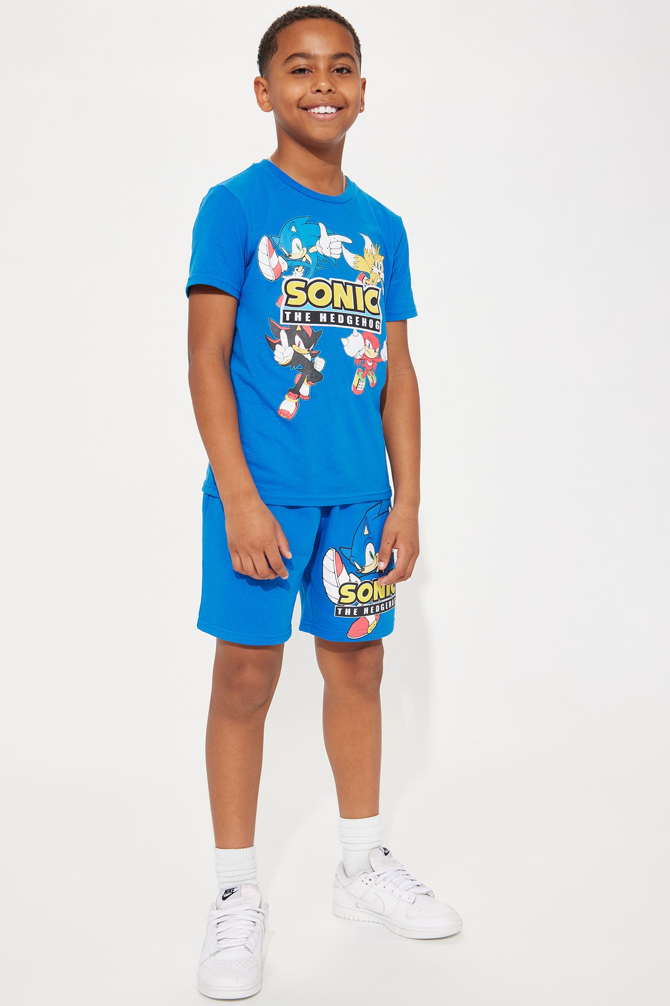 Mini Sonic Embroidered Short Set - Royal - Image 4