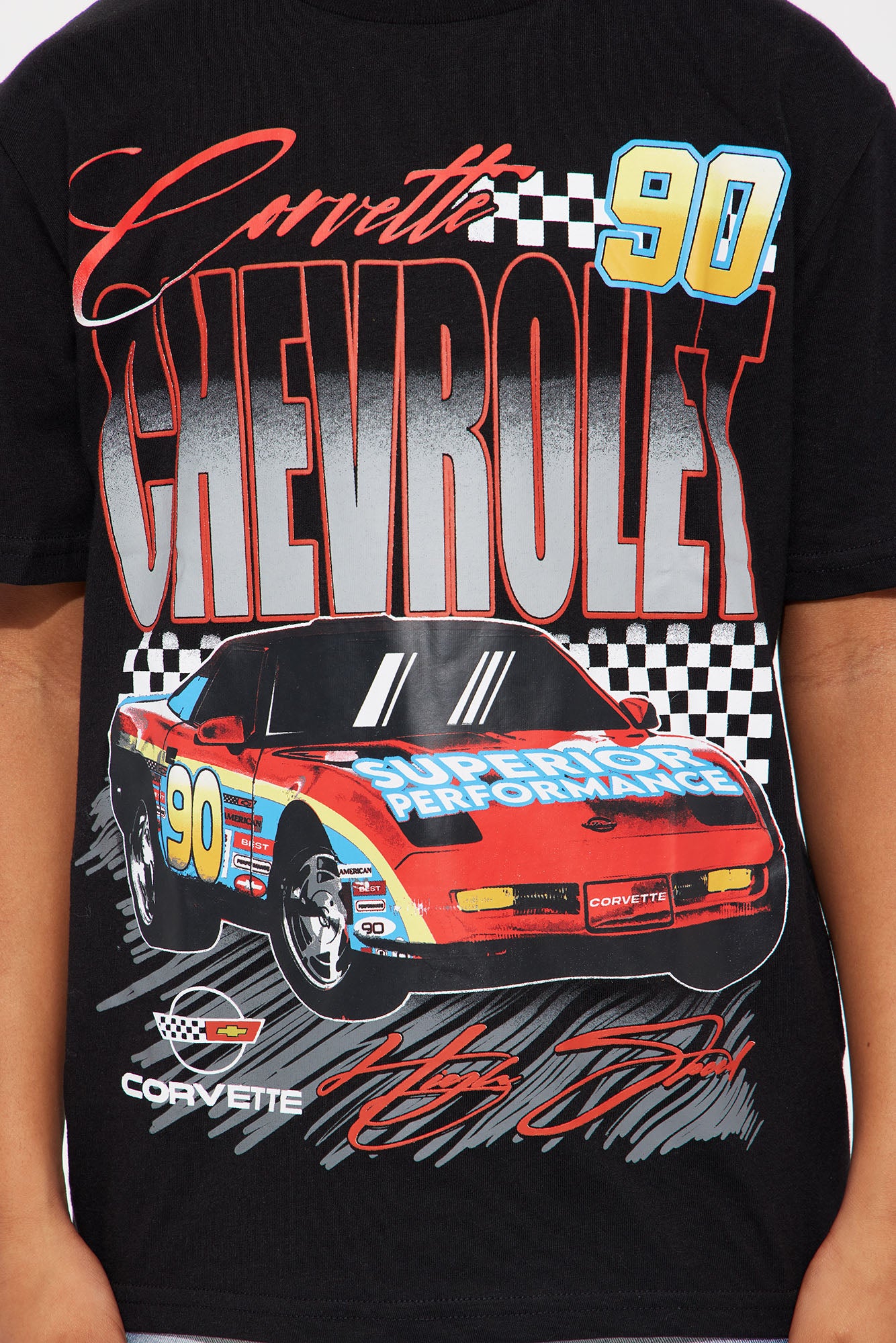 Mini Chevrolet 1990 Corvette Oversized Short Sleeve Tee - Black - Image 3