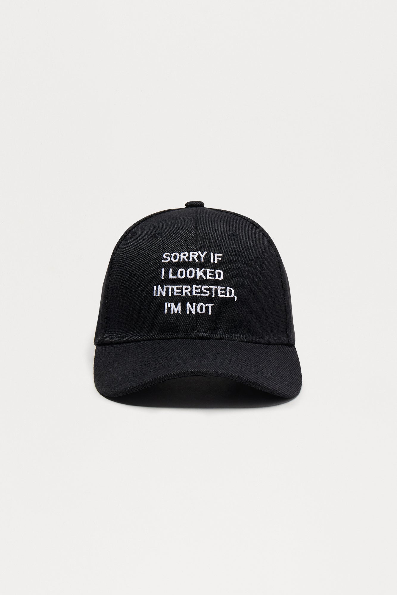 Not Interested Baseball Hat - Black - Image 3